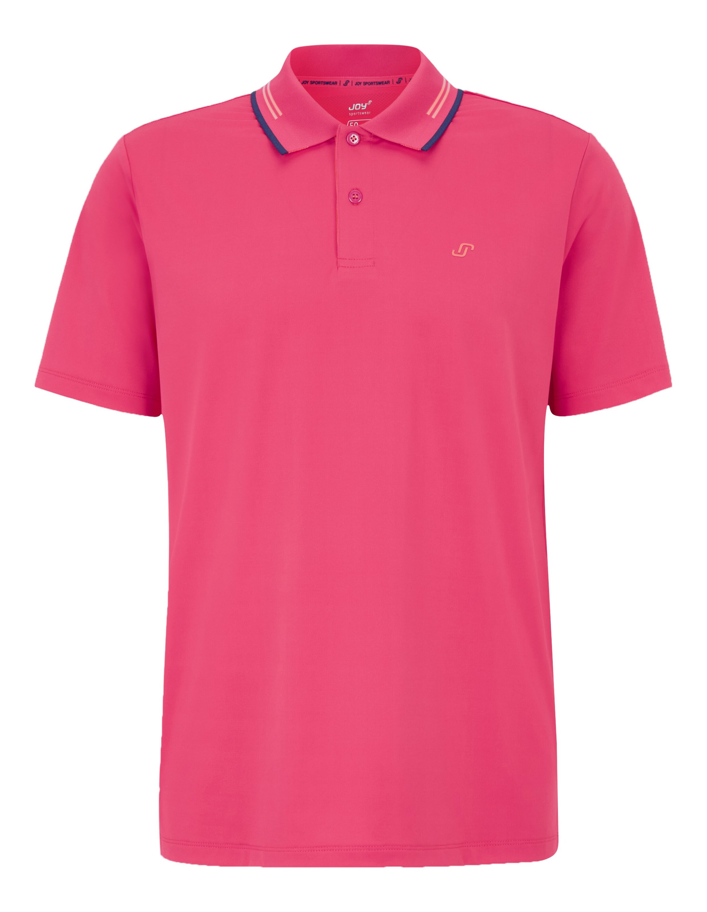 Rosafarbenes Herren-Poloshirt mit gestreiftem Kragen, perfekt für Freizeitausflüge.