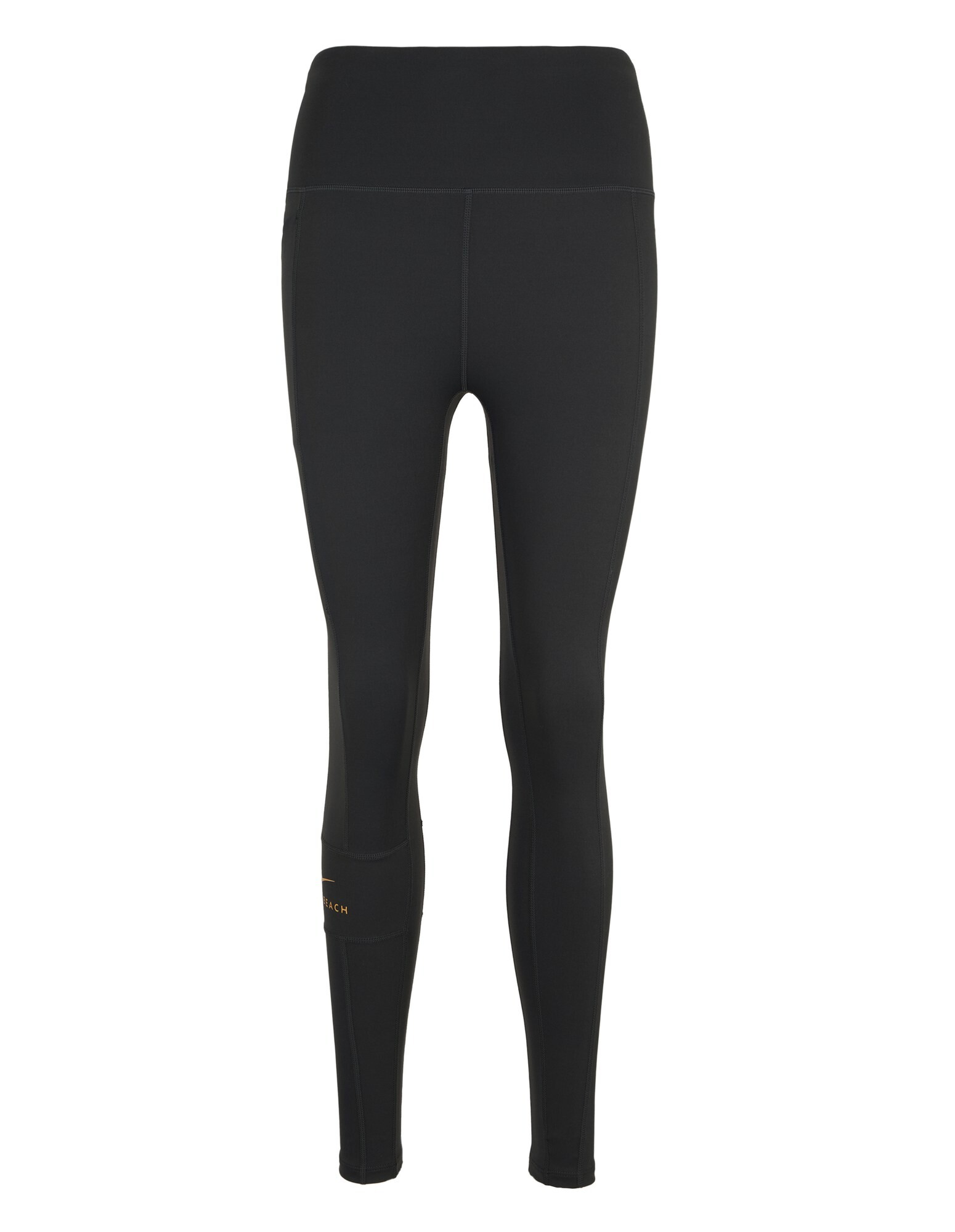 Schwarze Leggings mit hohem Bund und elegantem Design, perfekt für die Freizeit.