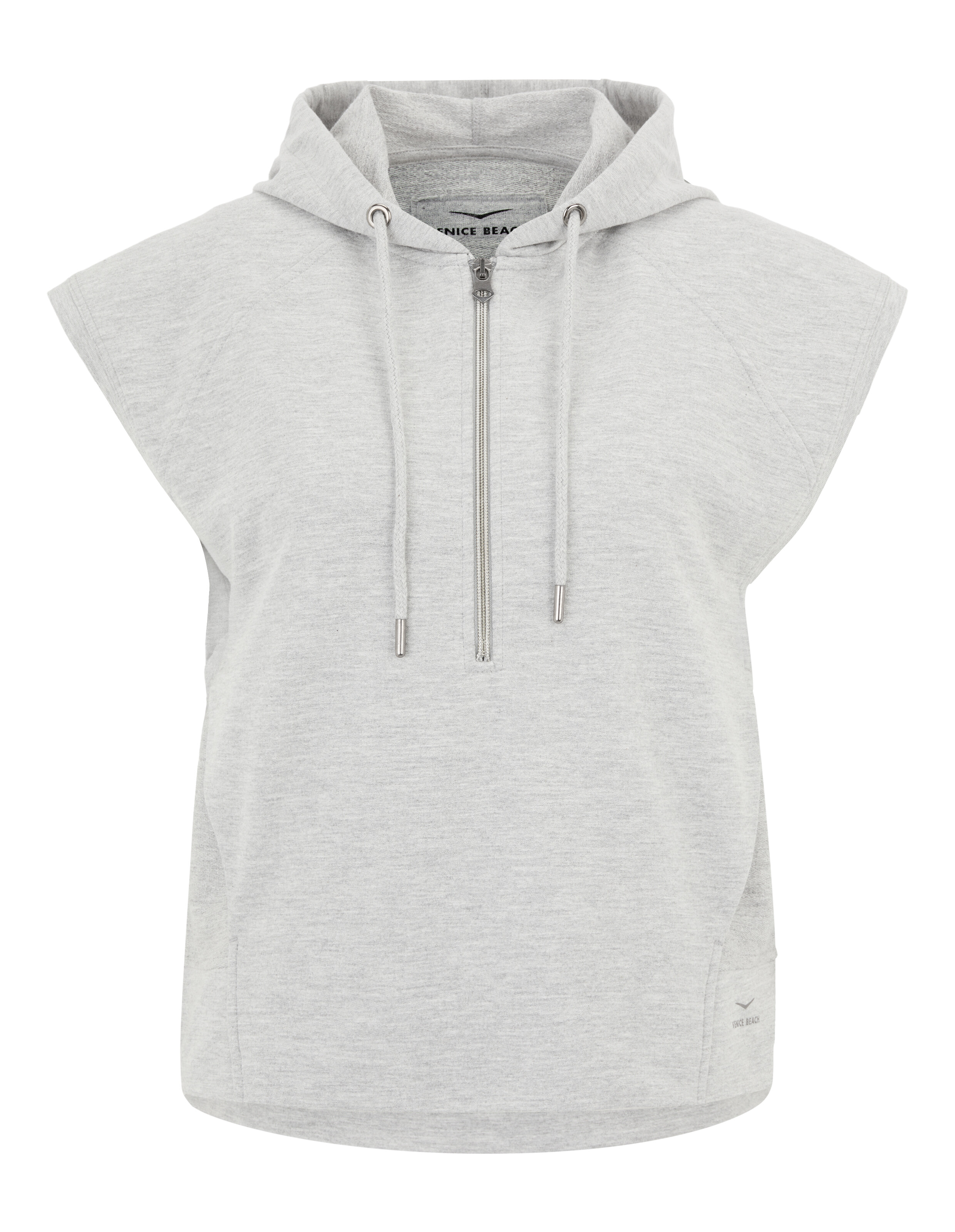 Ärmelloser Kapuzenpullover „Alissa“ von Venice Beach in Hellgrau für gemütliche Freizeitkleidung.