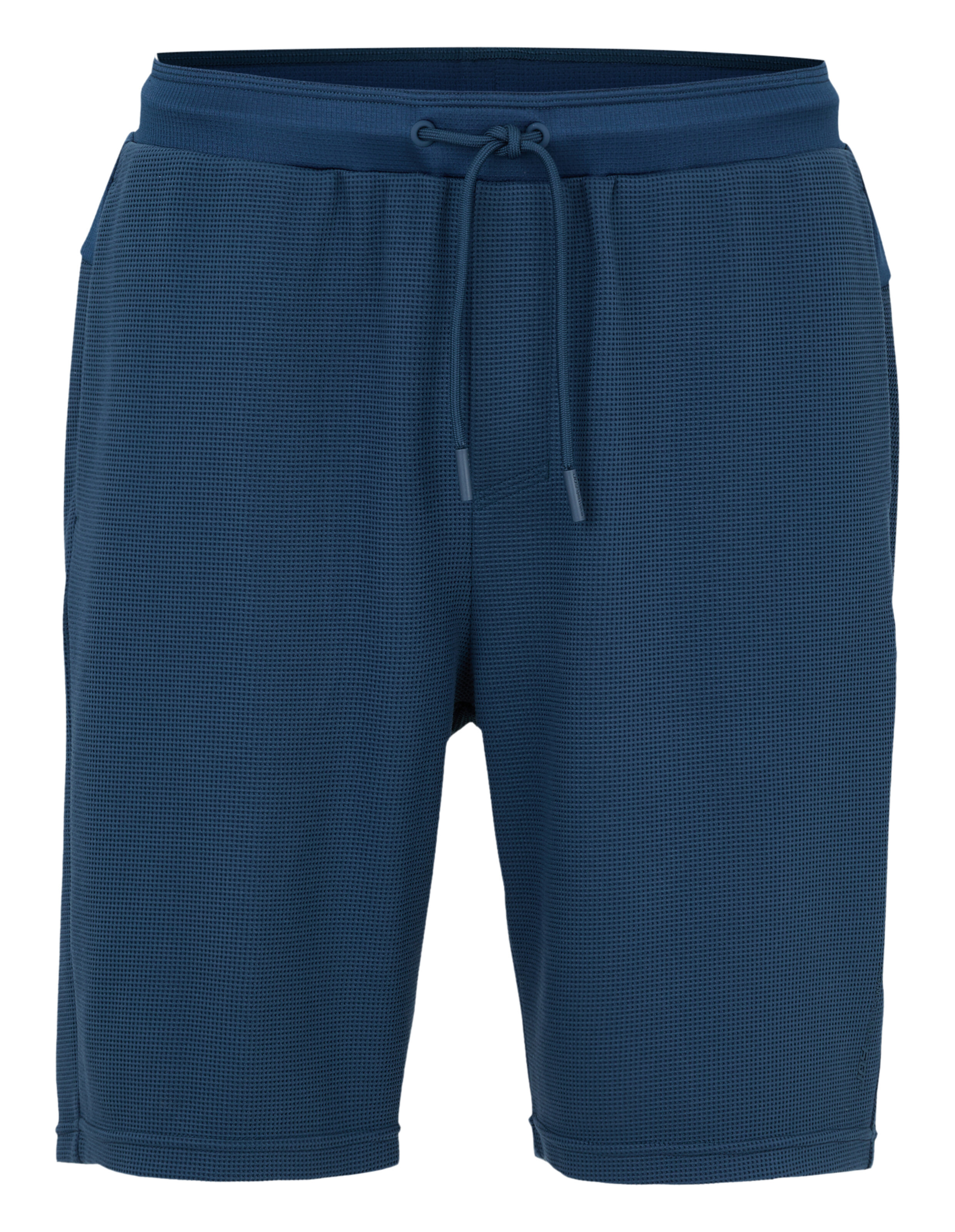 Dunkelblaue Shorts mit Kordelzug und Waffelmuster.