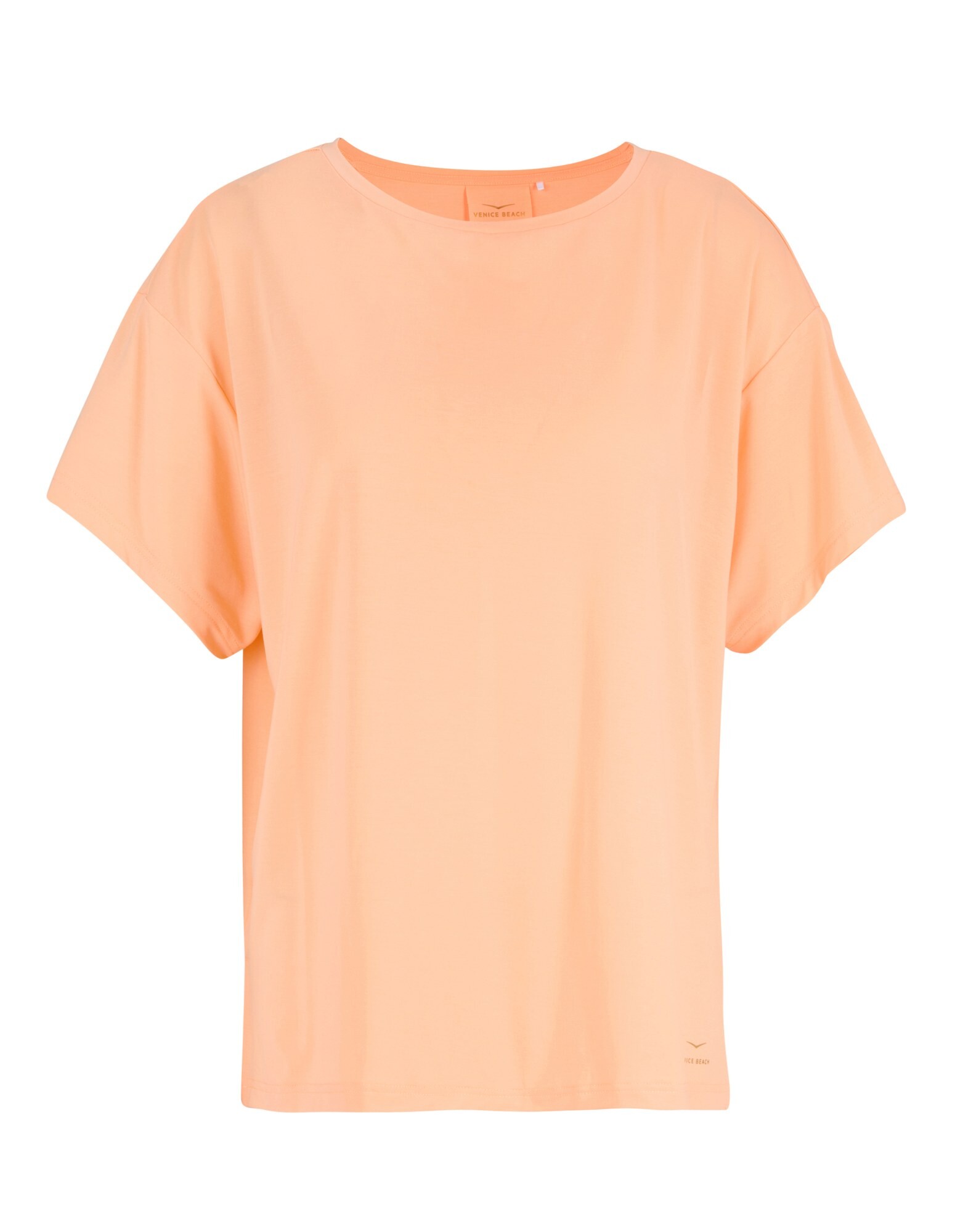 Weiches, pfirsichfarbenes, übergroßes T-Shirt mit entspannter Passform, perfekt für Freizeitkleidung.