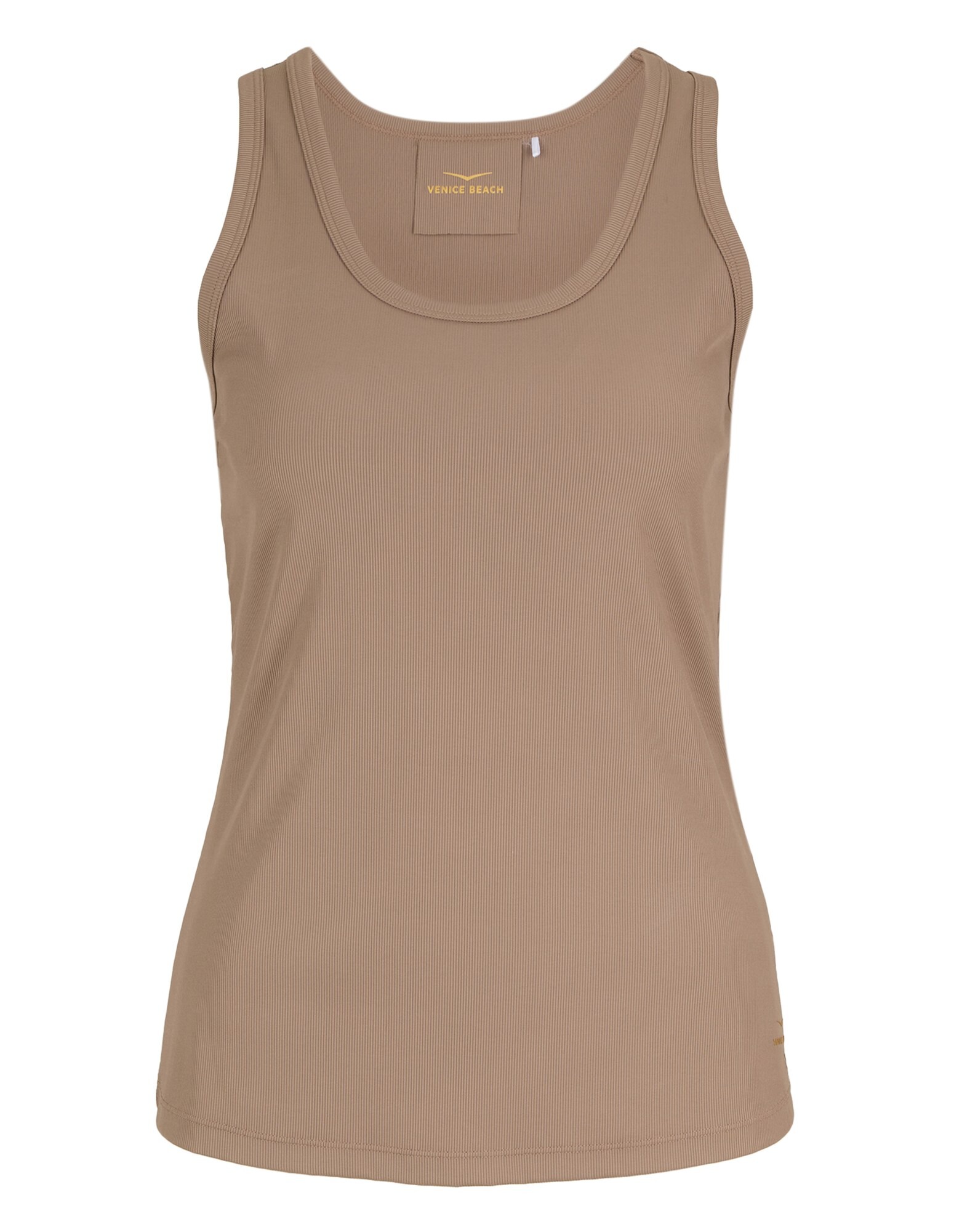 Hellbraunes, geripptes Tanktop von Venice Beach, perfekt für Freizeitkleidung.