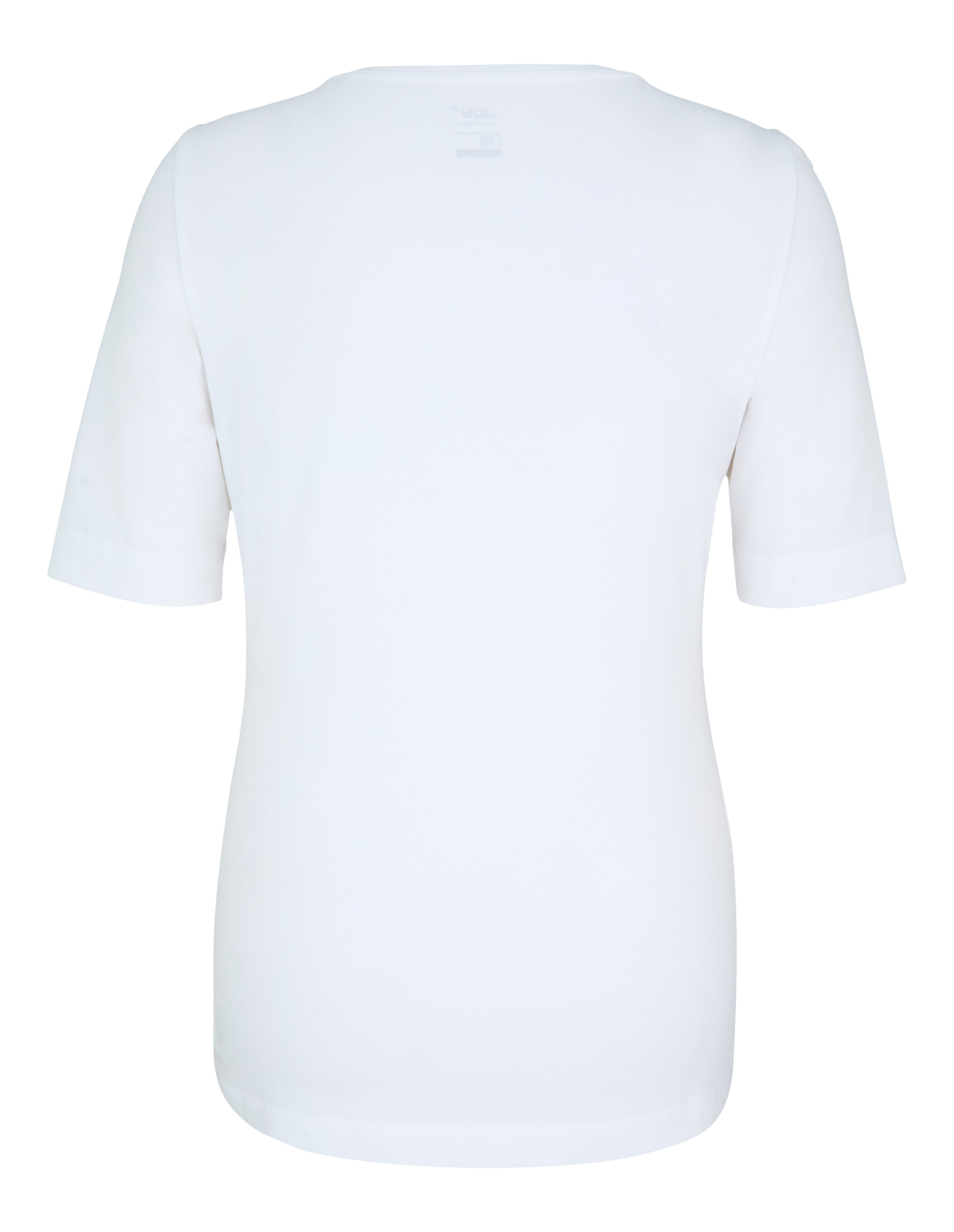 Ein schlichtes, weißes T-Shirt mit kurzen Ärmeln und einem Rundhalsausschnitt.