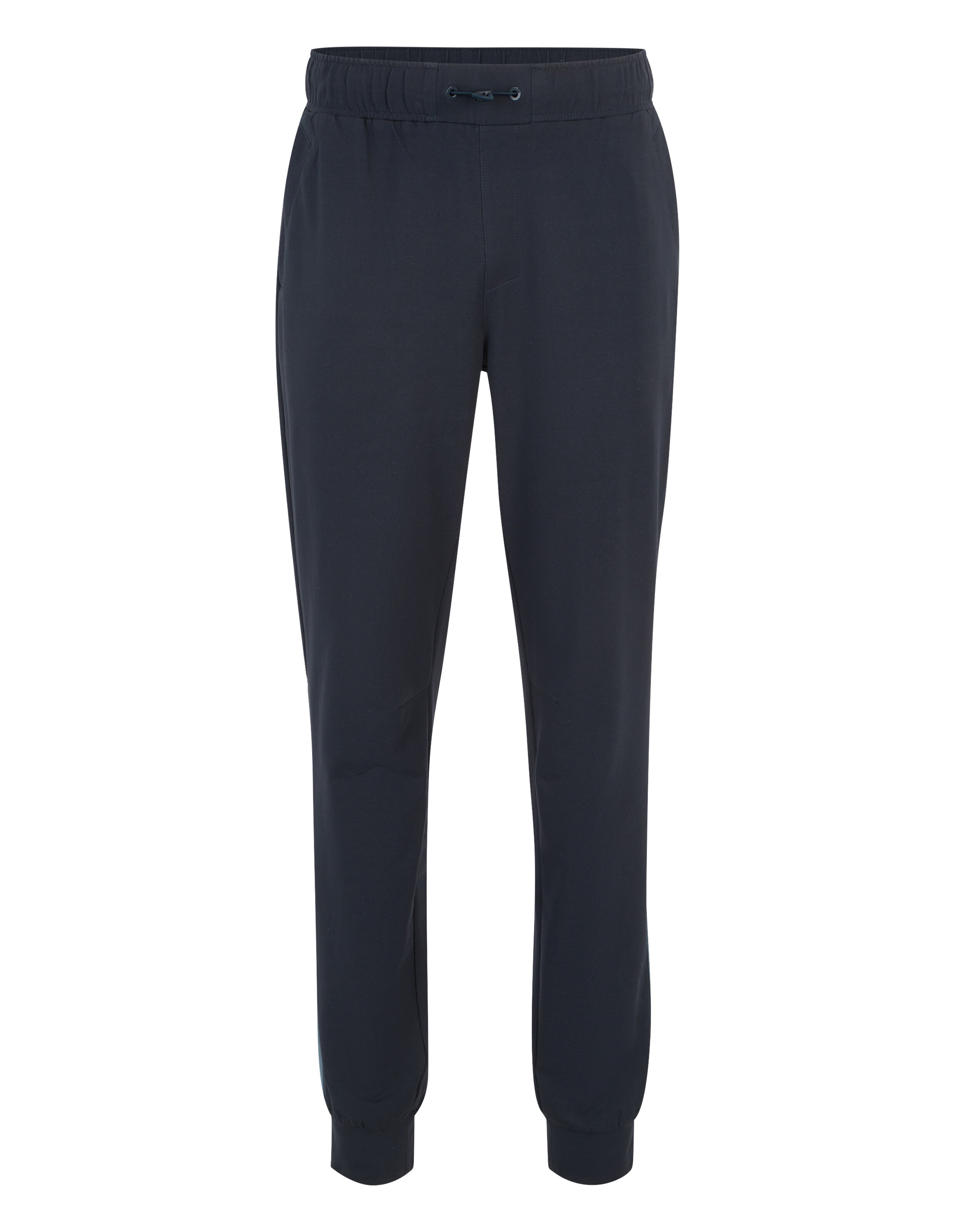 Marineblaue Jogginghose mit elastischem Bund und Bündchen an den Knöcheln für Freizeitkleidung.