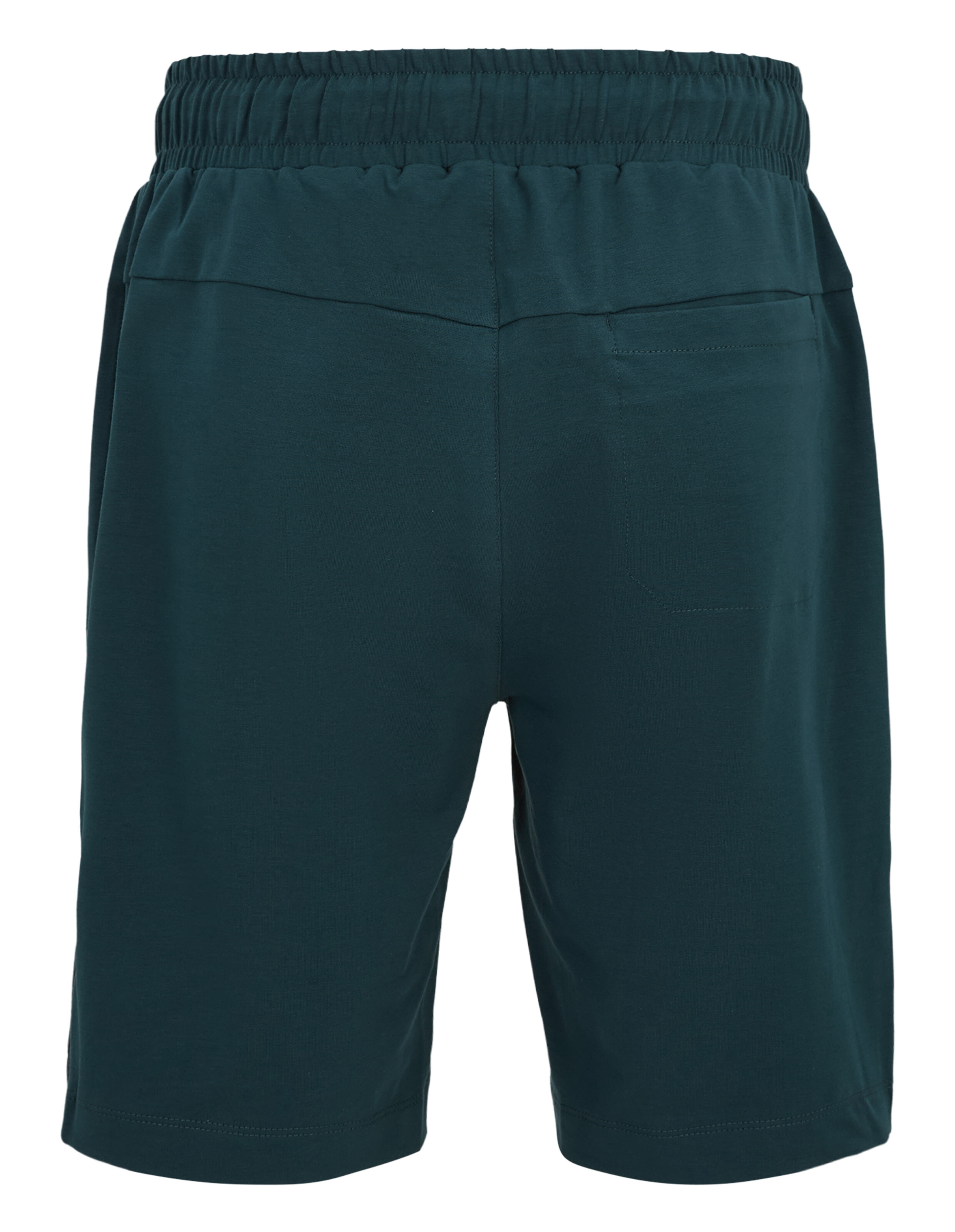 Dunkelgrüne, lässige Lounge-Shorts mit elastischem Bund und Gesäßtasche.