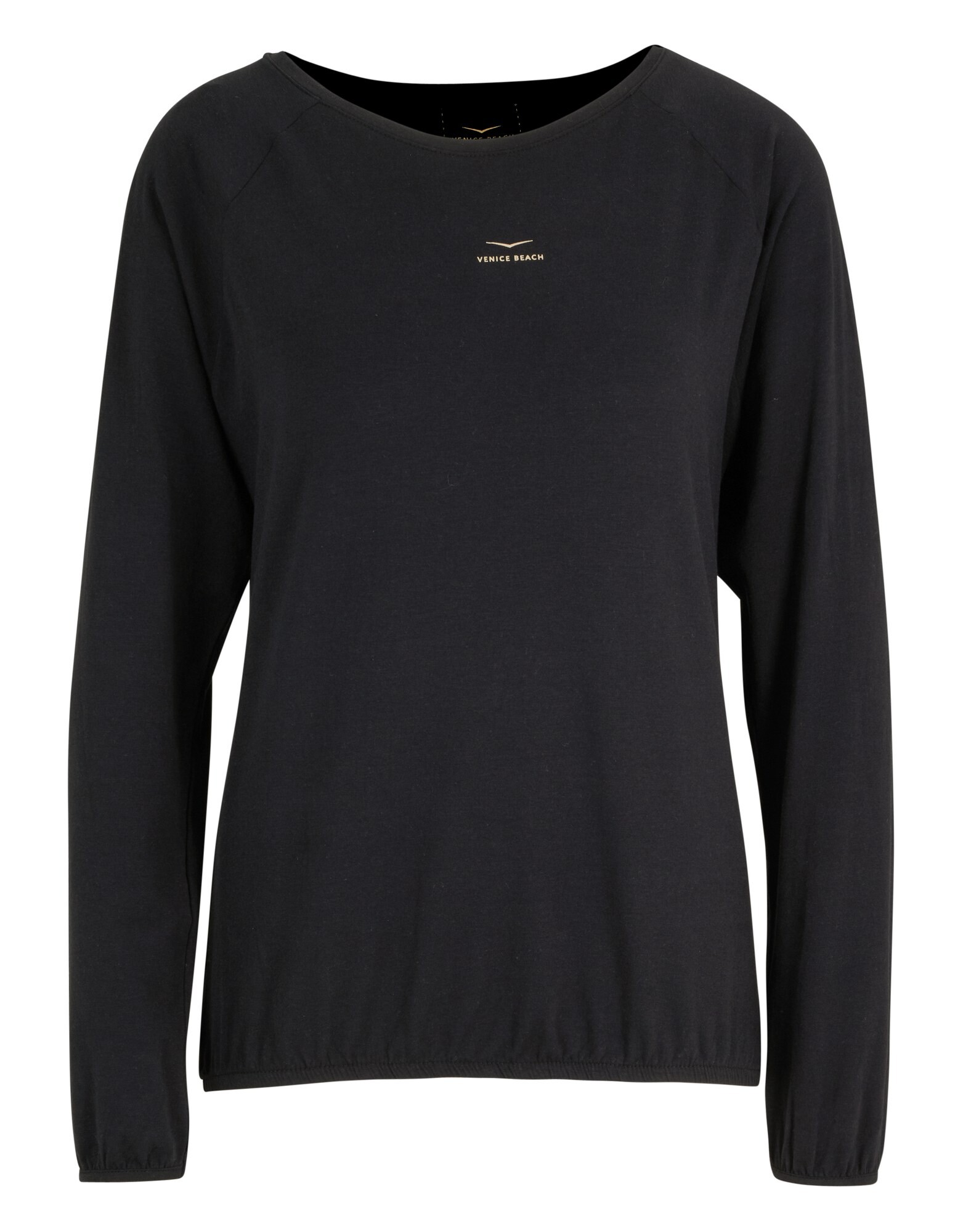 Schwarzes Langarm-Top mit entspannter Passform und Venice Beach-Logo.
