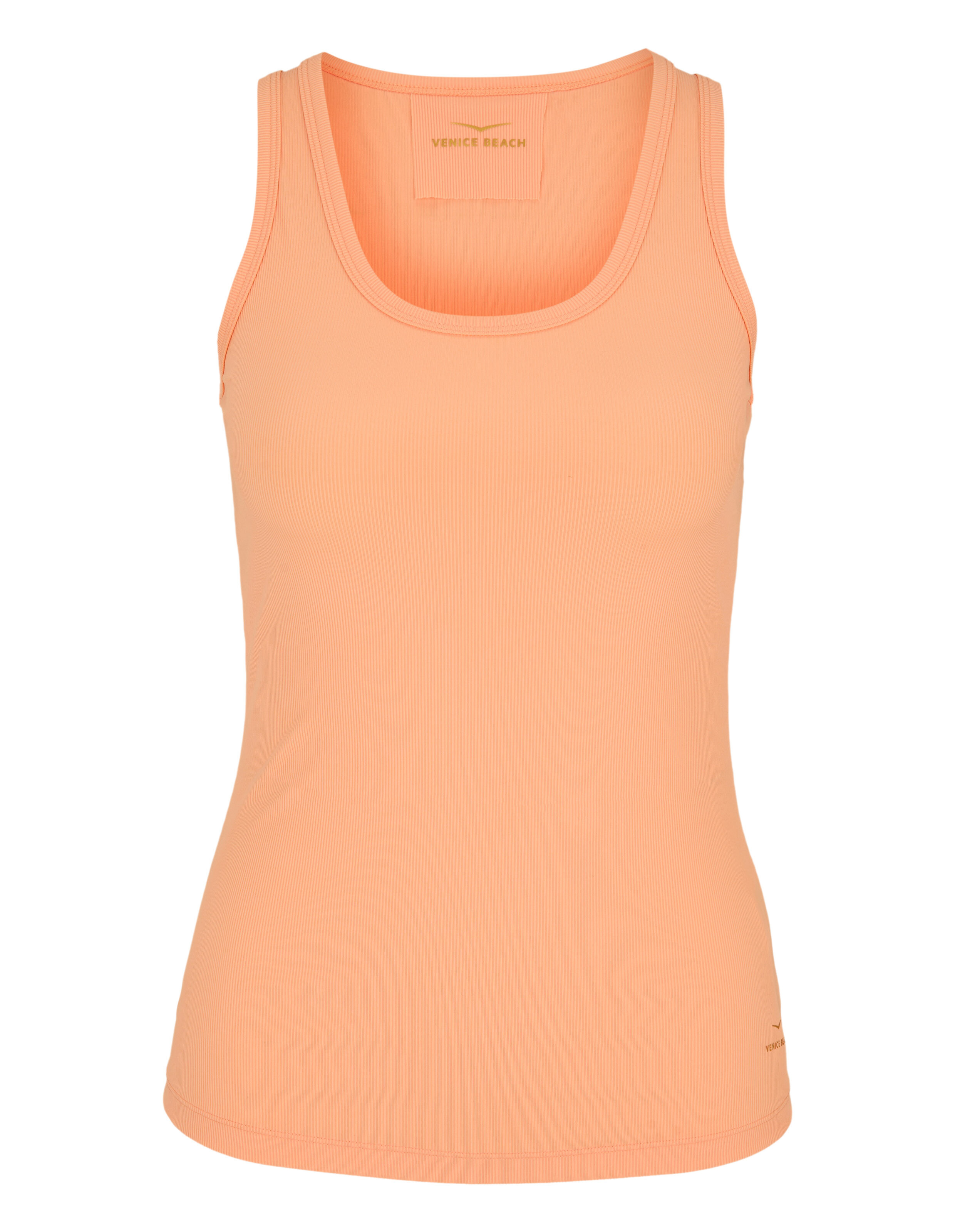 Pfirsichfarbenes, geripptes Tanktop von Venice Beach, perfekt für Freizeitkleidung.
