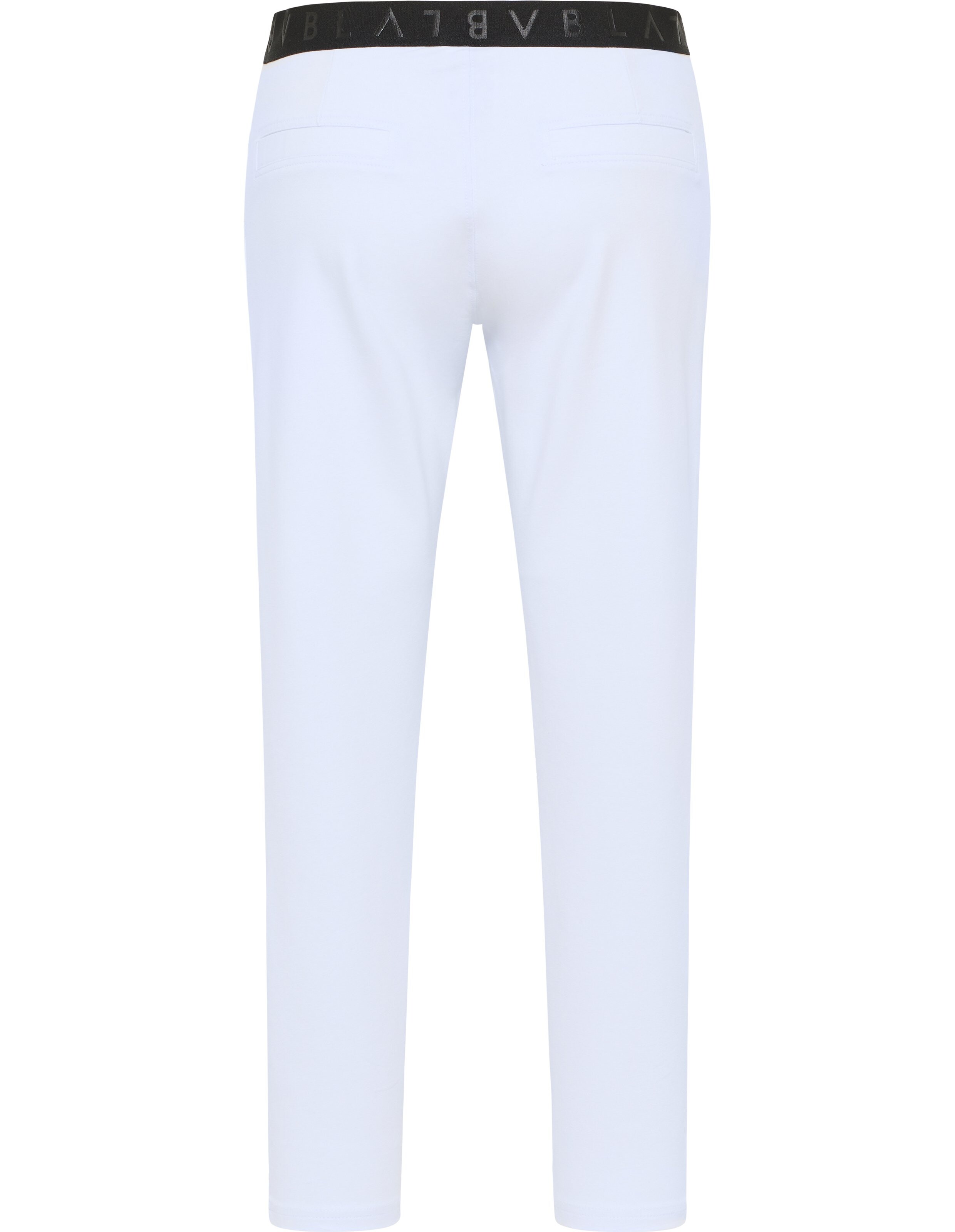 Weiße Freizeithose mit schwarzem Logo-Elastikbund für bequeme Loungewear.