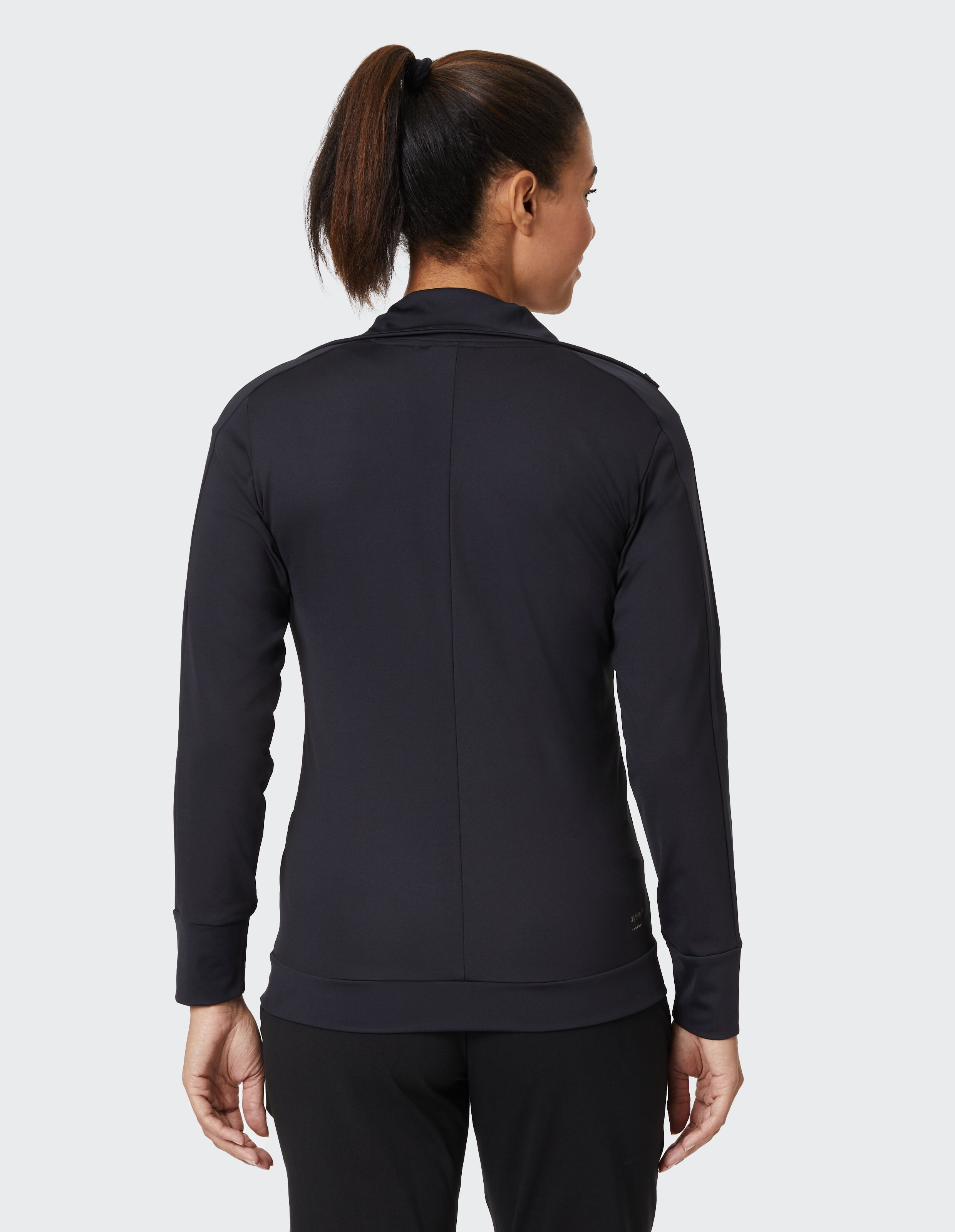 Rückansicht der schwarzen Venice Beach Funktionsjacke Meylin für lässige Activewear.