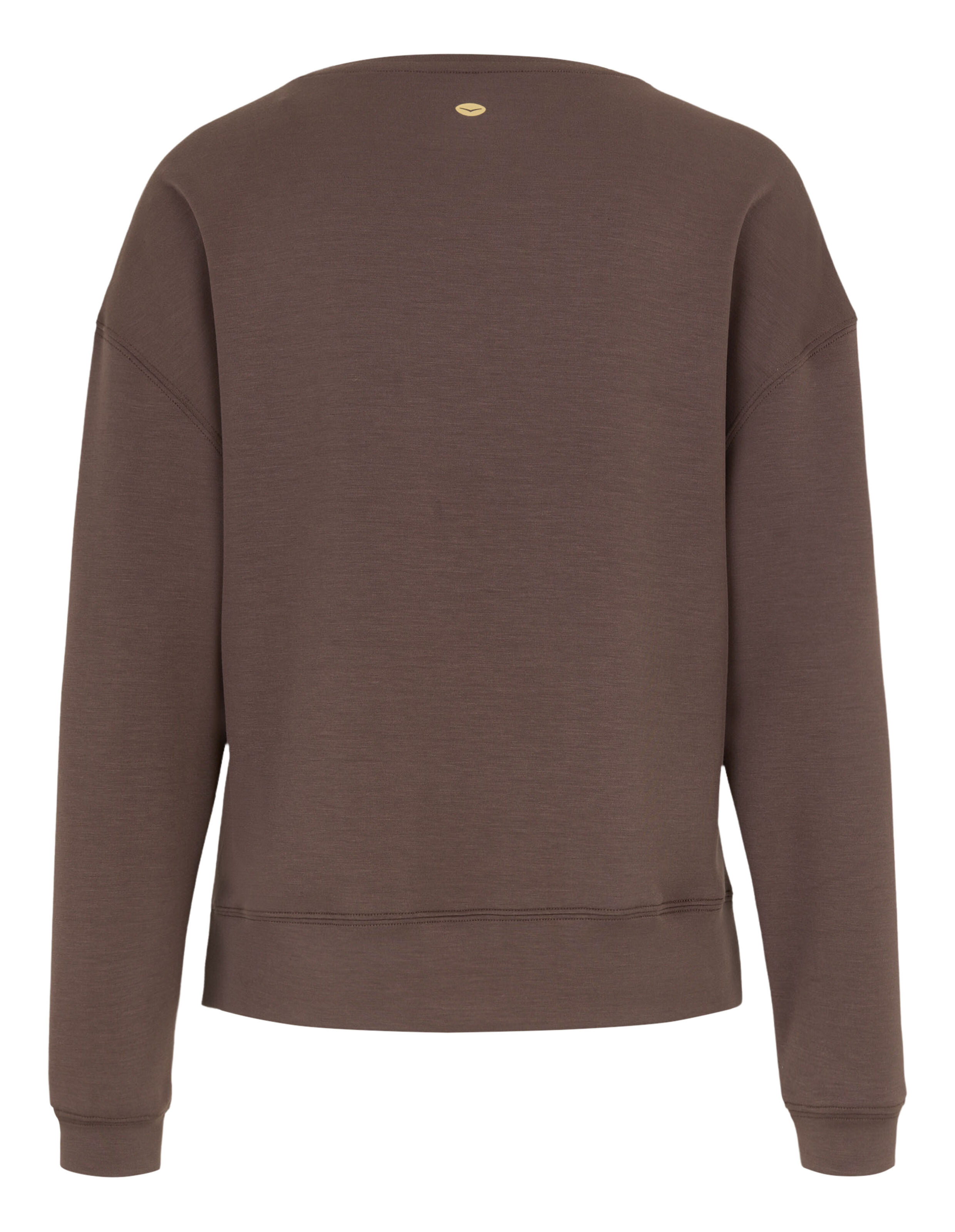 Kuscheliges braunes Sweatshirt mit entspannter Passform und gerippten Bündchen, perfekt für den Freizeitgebrauch.