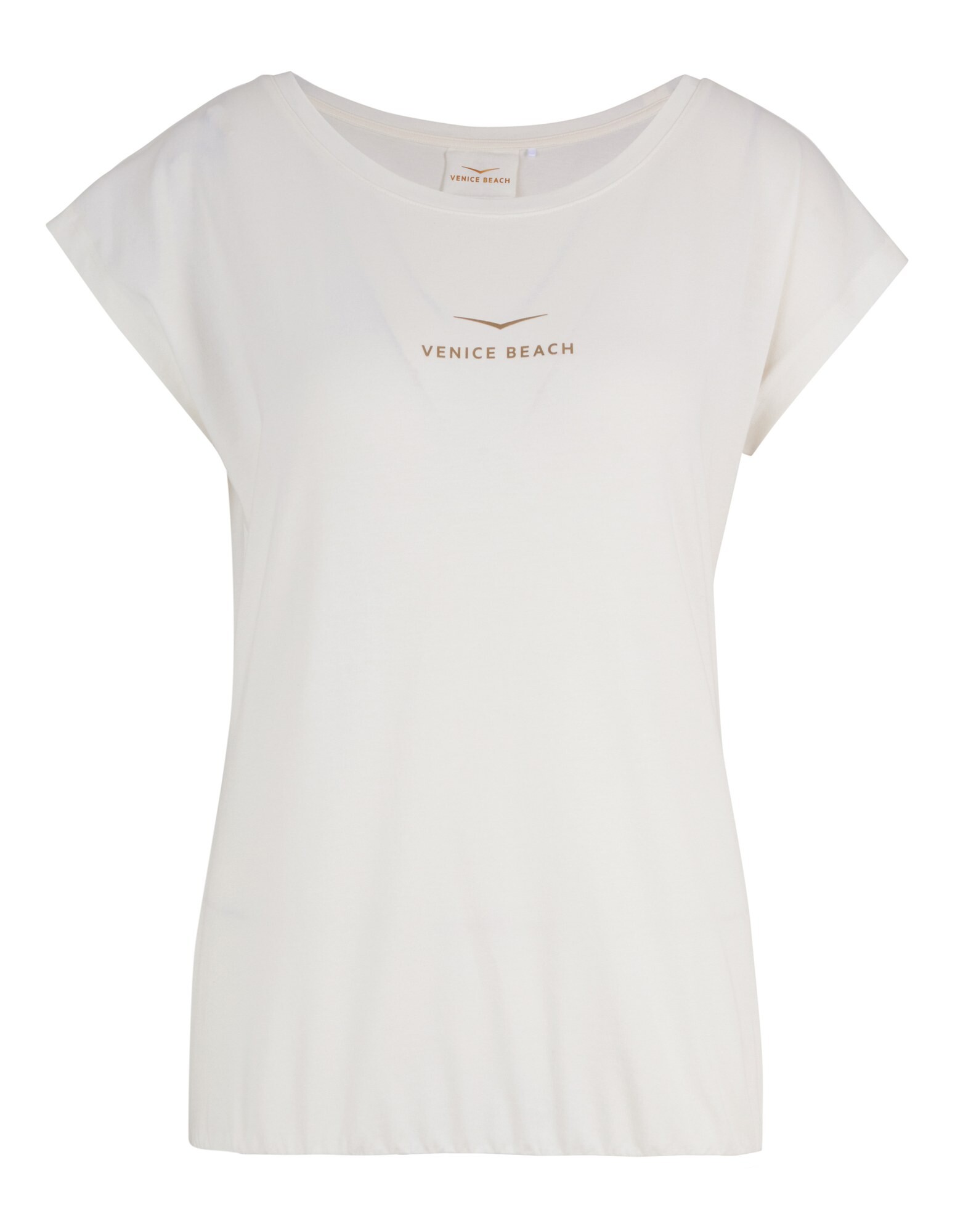 Weißes, lässiges T-Shirt mit Venice Beach-Logo, perfekt für entspannte Ausflüge.
