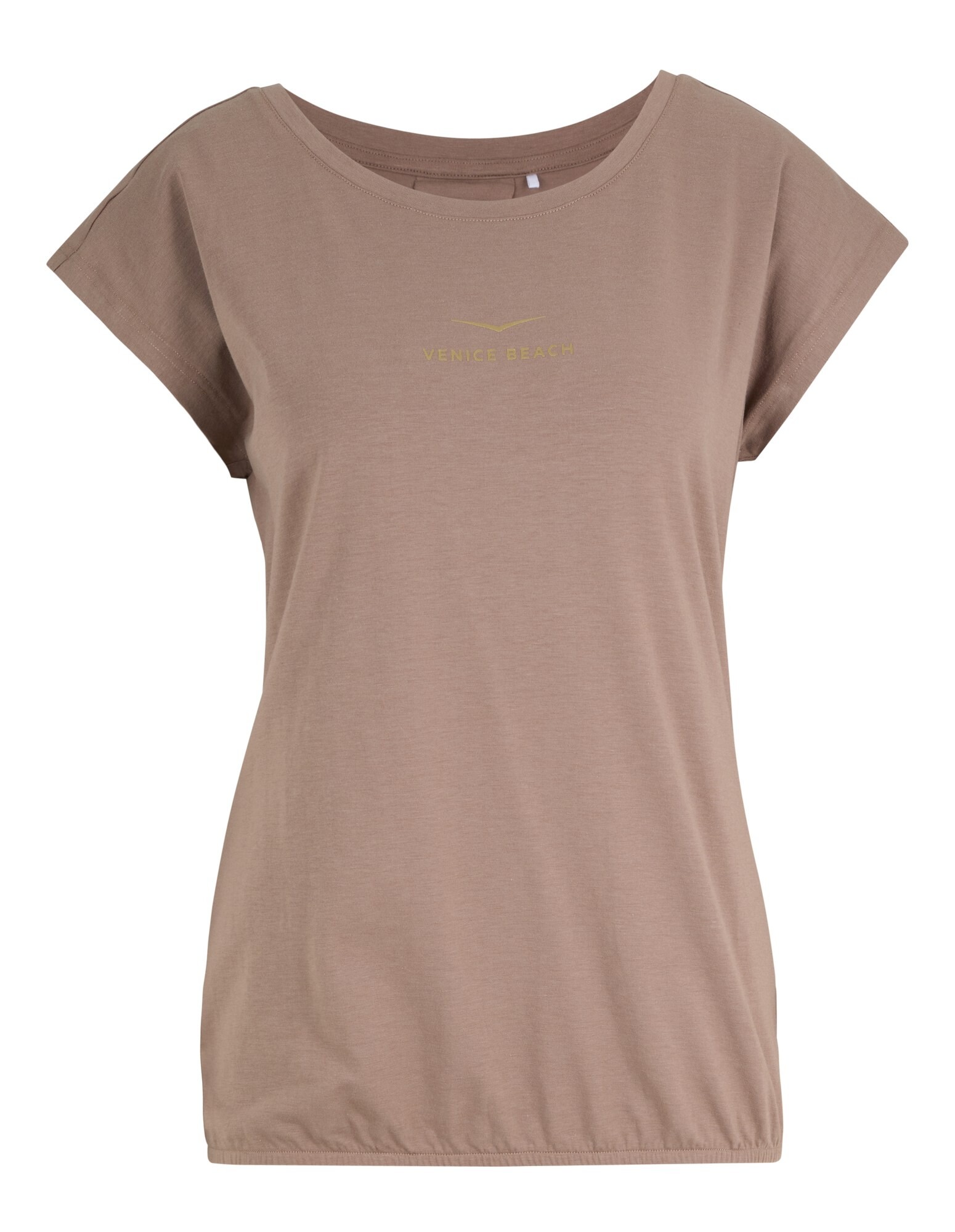 Lässiges beiges T-Shirt mit „VENICE BEACH“-Aufdruck, perfekt für entspannte Ausflüge.