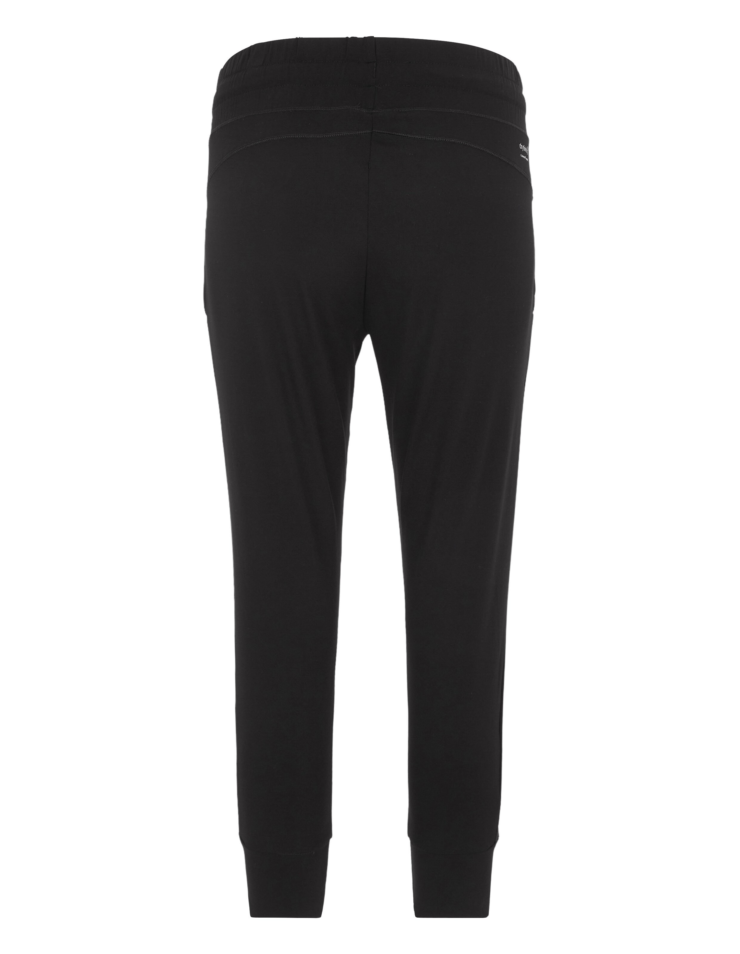 Rückansicht der schwarzen ELBSAND Casual-Lounge-Jogginghose mit elastischem Bund.