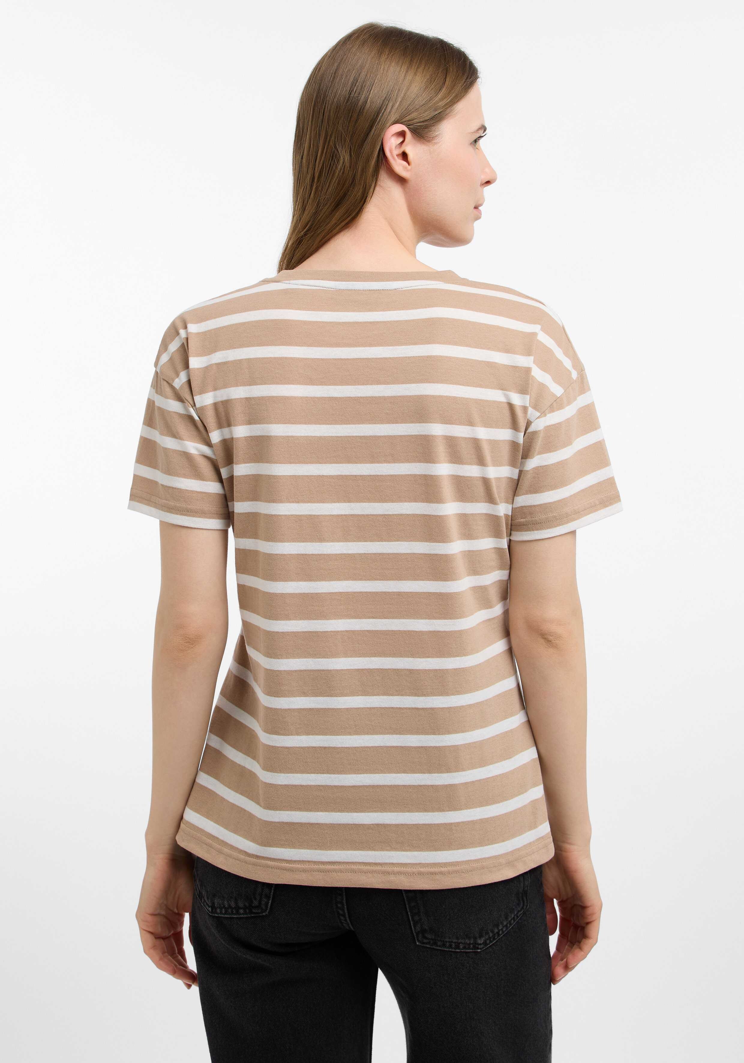 ELBSAND Uumi T-shirt Nougat_ Cloud White_ stripe