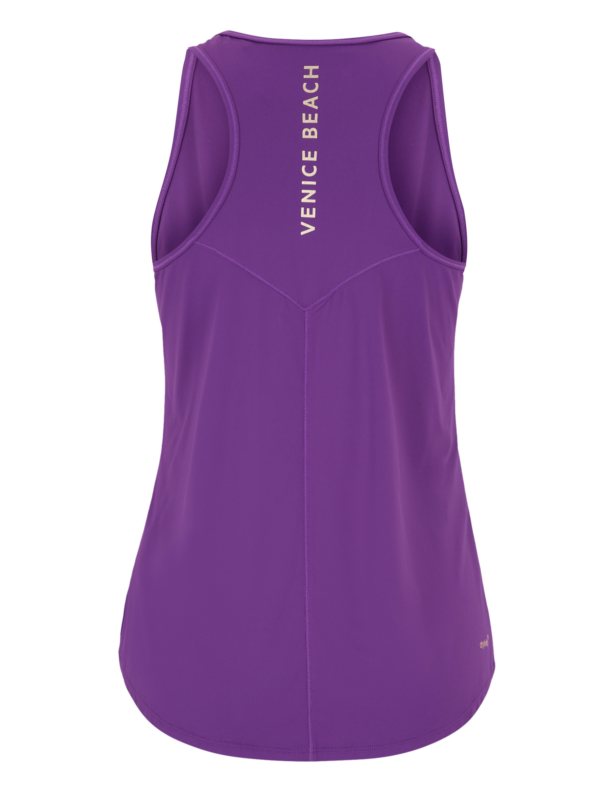 Rückansicht des lilafarbenen Venice Beach Livie Tanktops mit Racerback-Design.