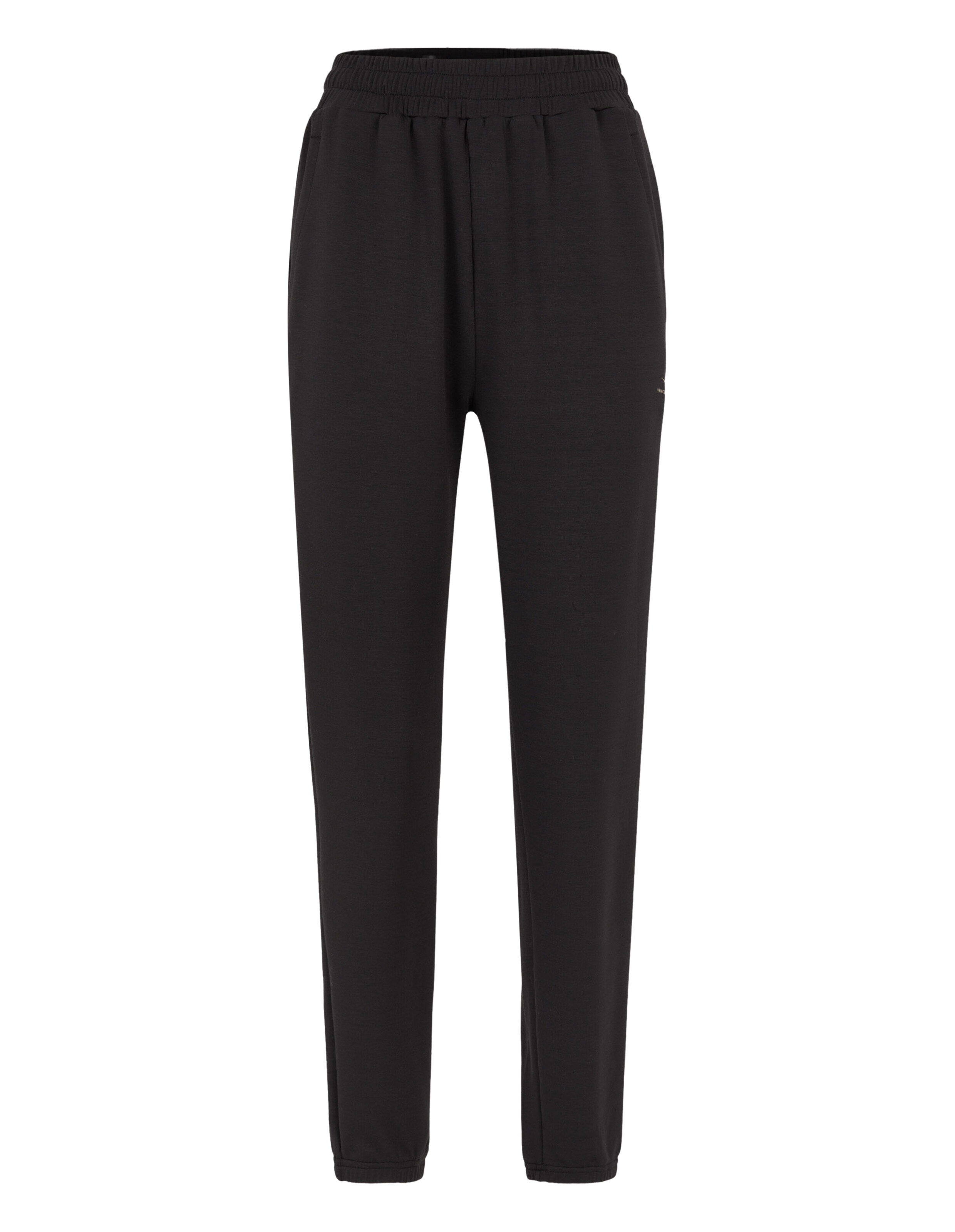 Schwarze Freizeithose mit elastischem Bund, perfekt zum Faulenzen oder Reisen.