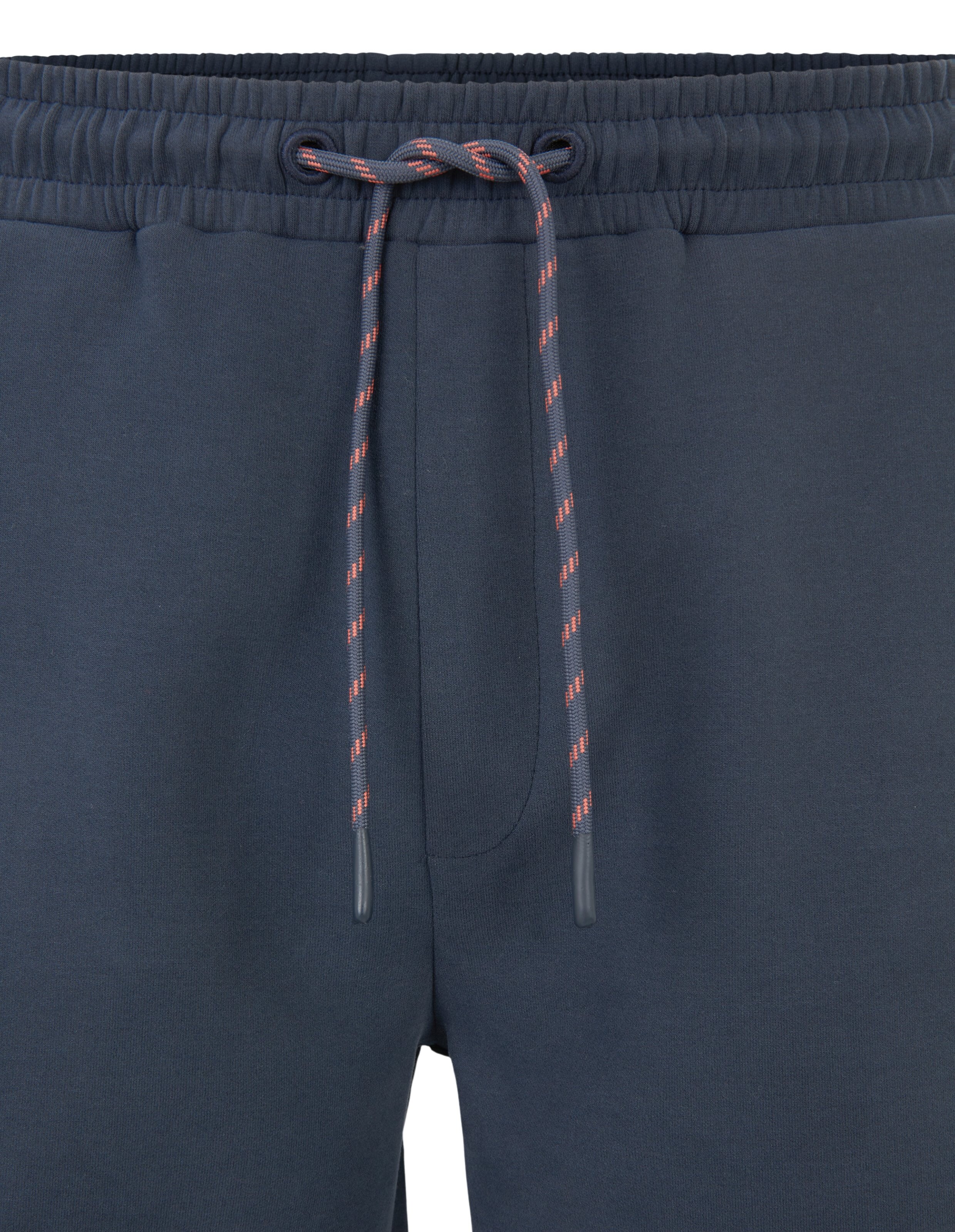 Marineblaue, lässige Jogginghose mit Kordelzug in der Taille und weichem Stoff.