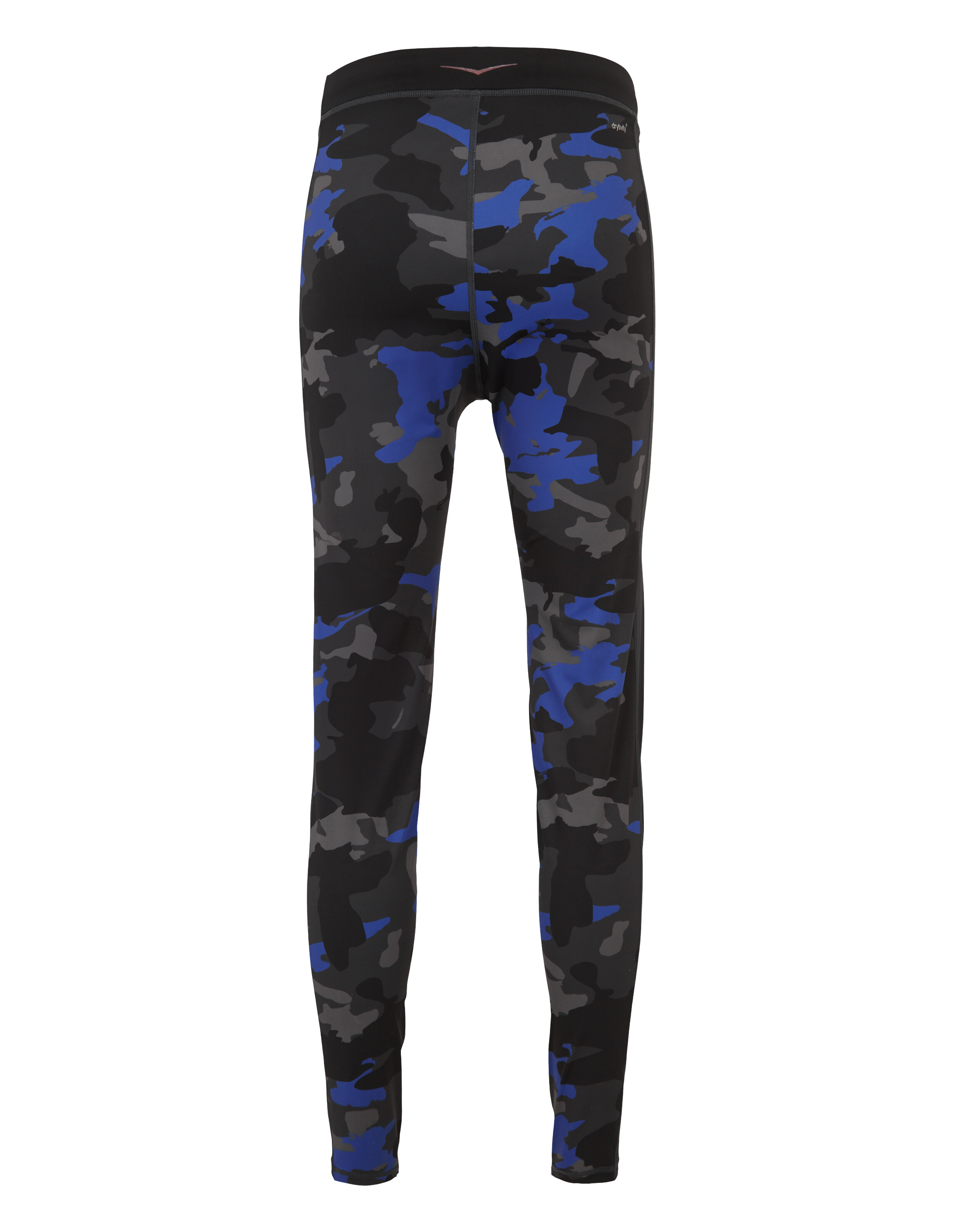 Schwarze und blaue Camo-Leggings für Herren, perfekt für Freizeitkleidung und einen aktiven Lebensstil.