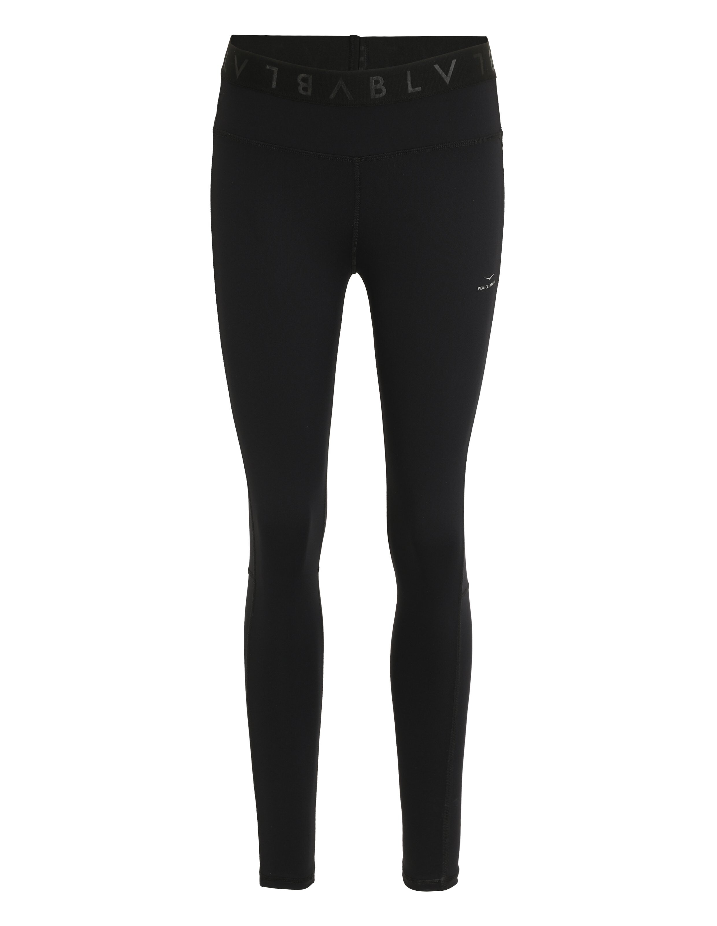 Schwarze Leggings mit bequemem Bund, perfekt für Freizeitkleidung oder Workouts.