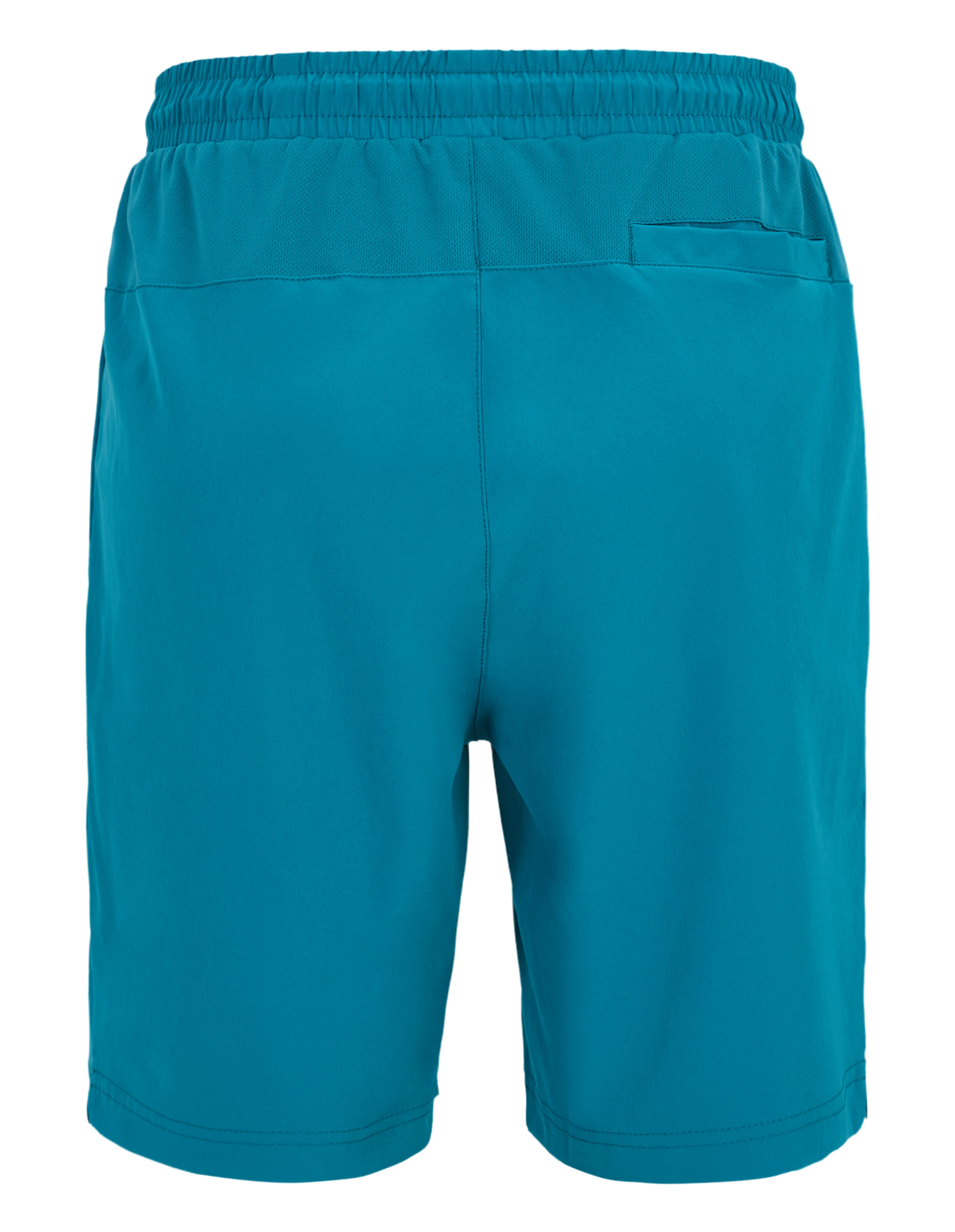 Blaugrüne, lässige Shorts mit elastischem Bund und Gesäßtasche.