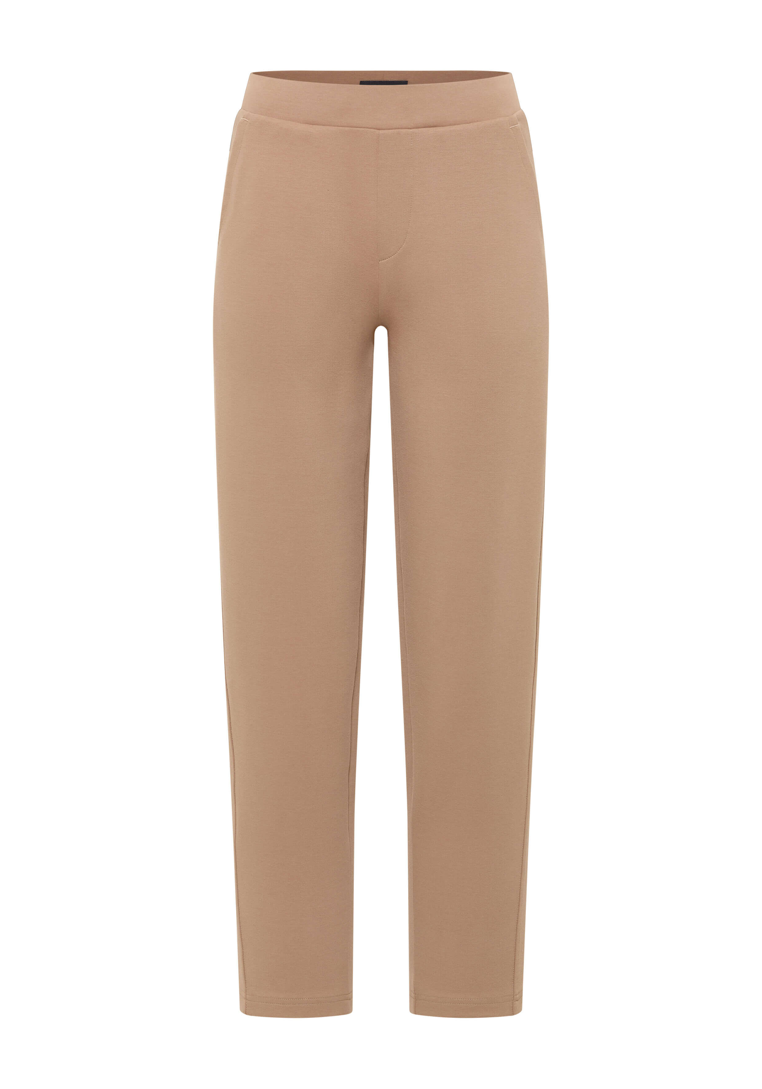 Beigefarbene, lässige Lounge-Hose mit bequemem elastischem Bund für den Alltag.