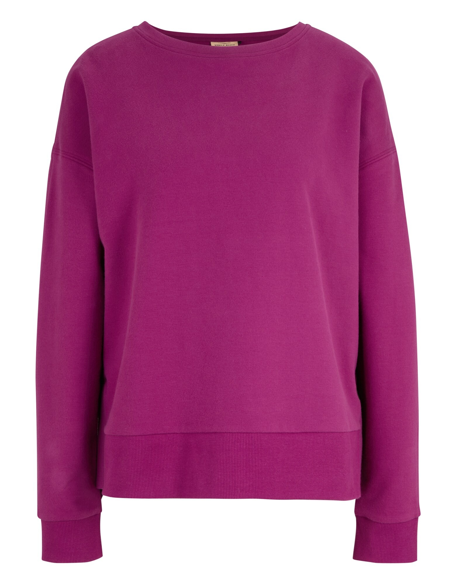 Gemütliches lila Sweatshirt mit entspannter Passform und gerippten Bündchen für den Freizeitgebrauch.