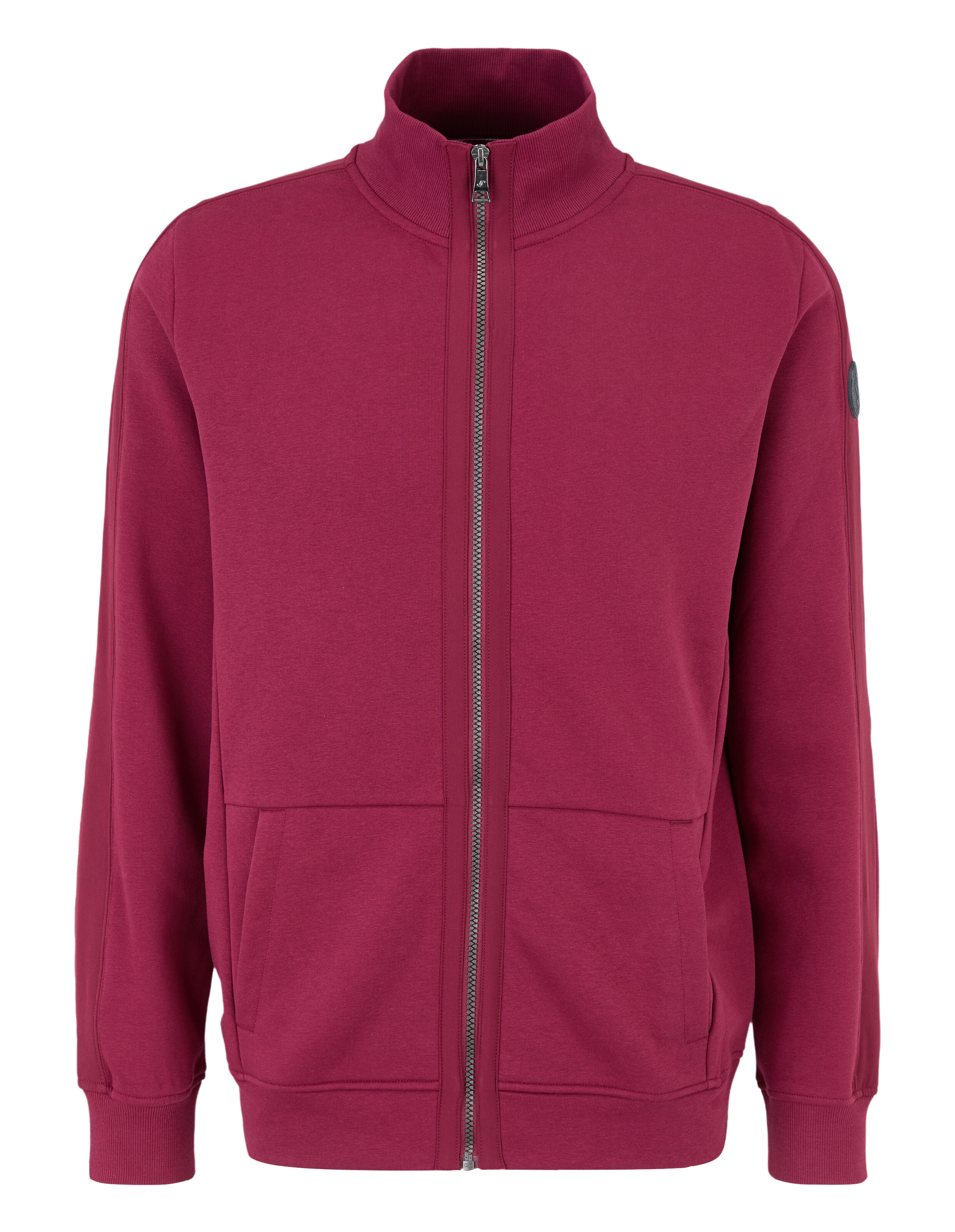 Kuscheliges weinrotes Sweatshirt mit Reißverschluss und Stehkragen für den lässigen Alltag.