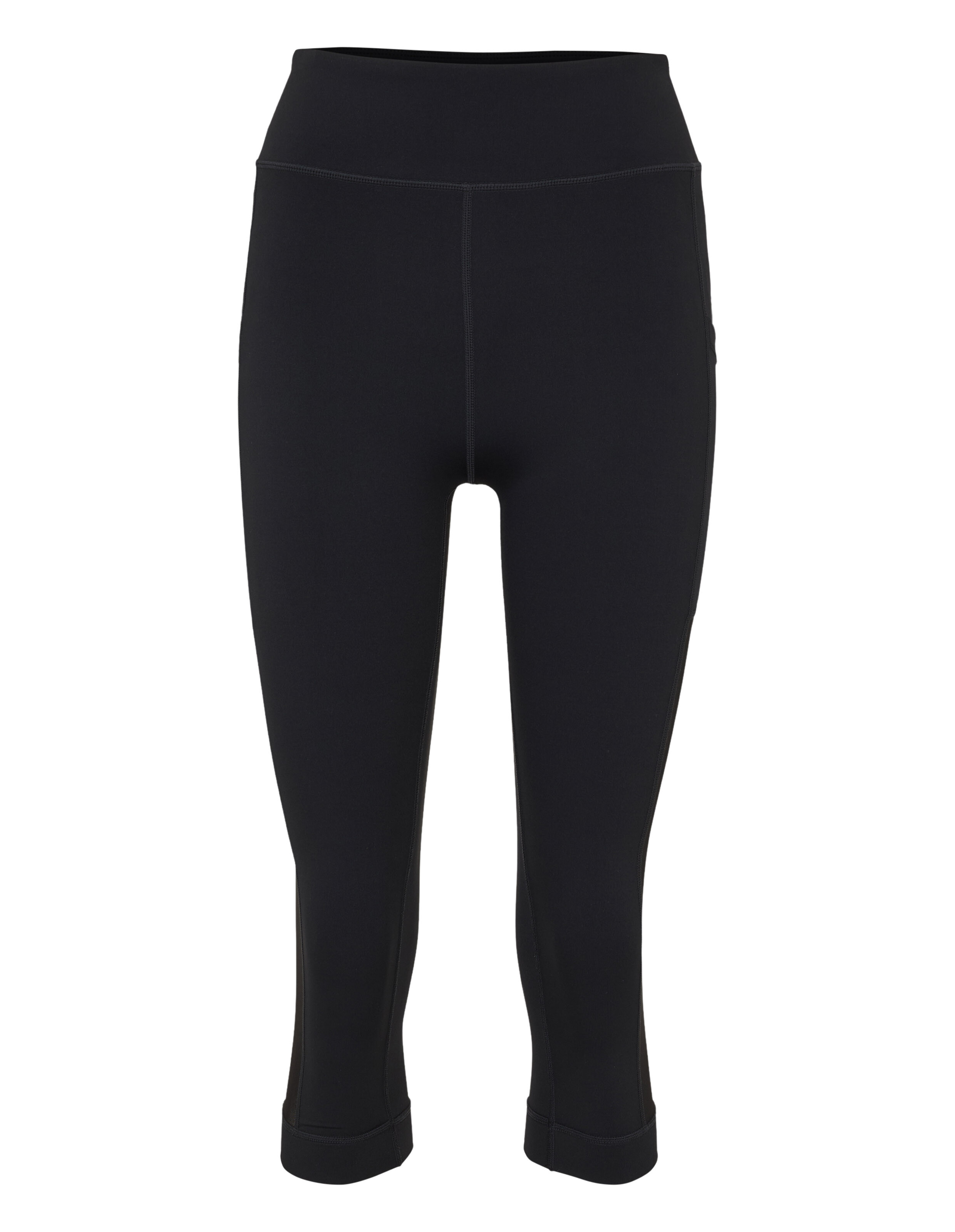 Schwarze Capri-Leggings mit hohem Bund, perfekt für Freizeitkleidung.