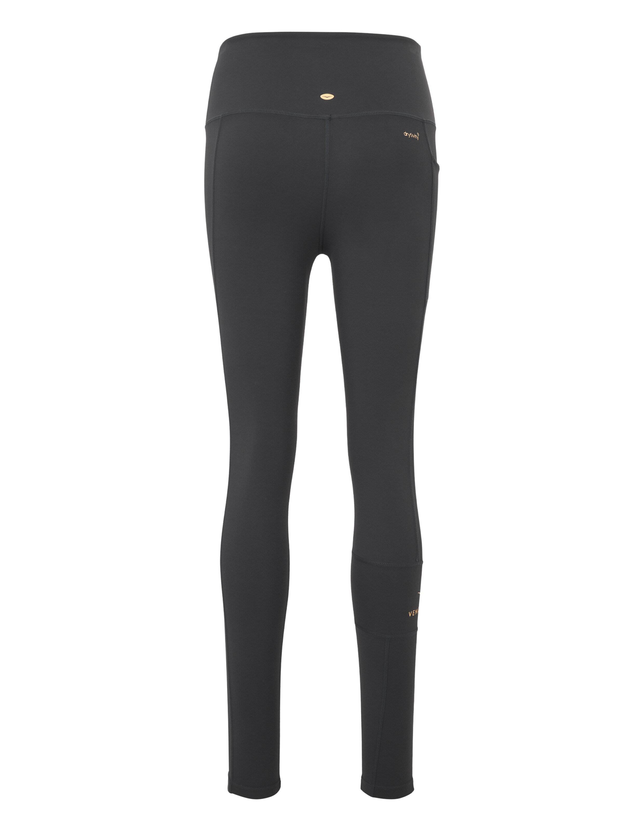 Schwarze Leggings mit hohem Bund für Freizeitkleidung, schmaler Passform und dezenten Logodetails.