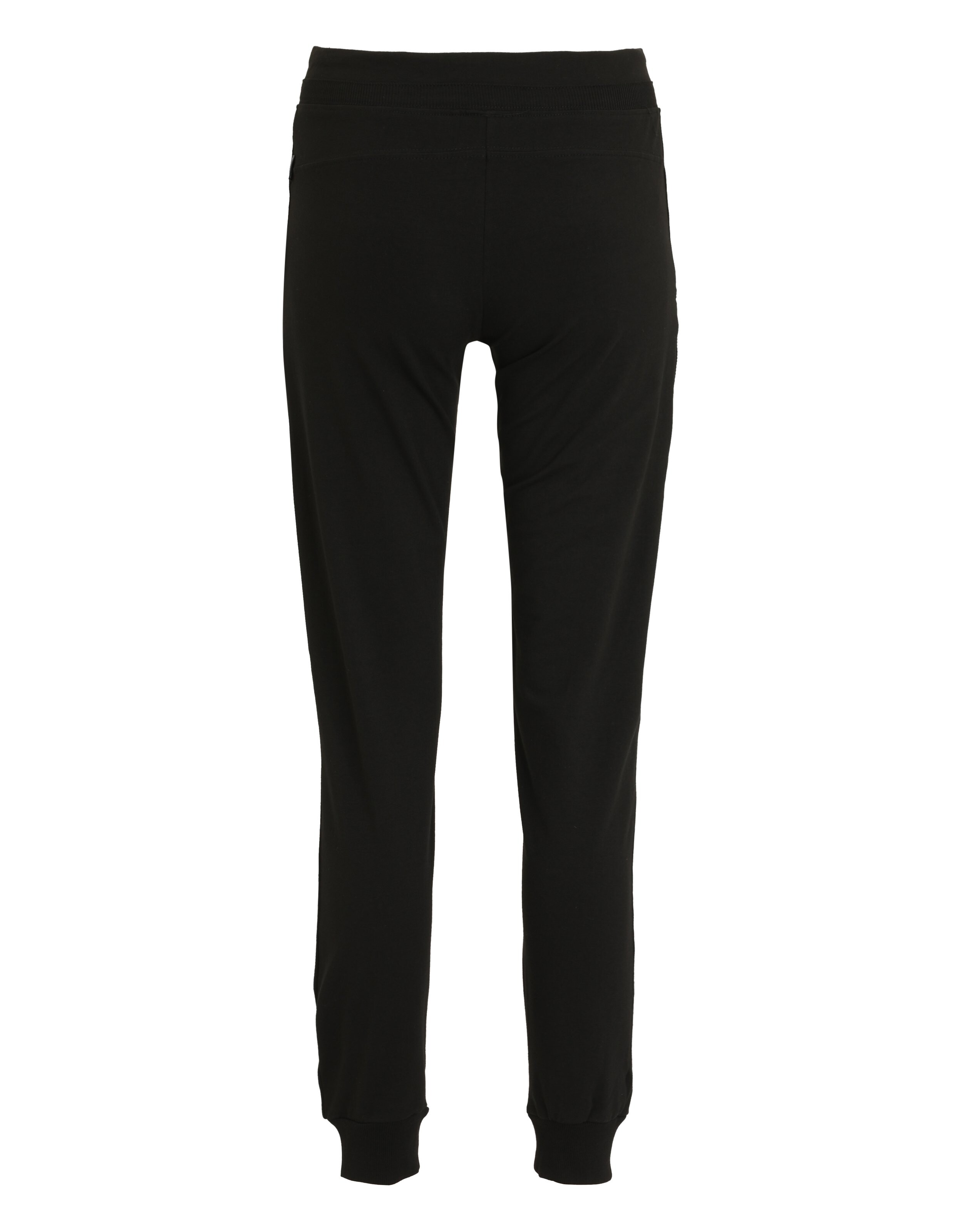 Schwarze, lässige Jogginghose mit bequemer Passform und elastischen Bündchen, perfekt zum Entspannen.