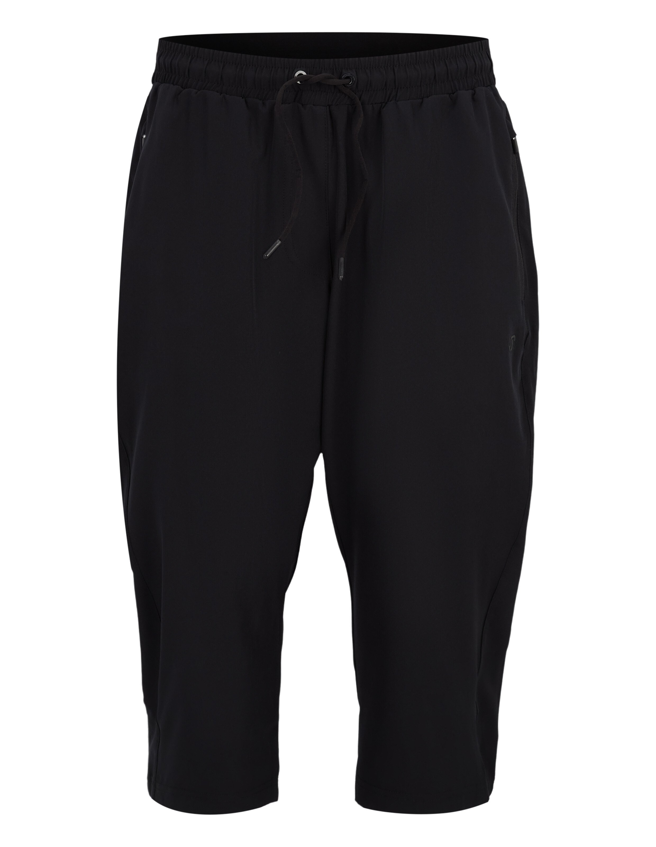 Schwarze, lässige Shorts mit elastischem Bund und Kordelzug für mehr Komfort.