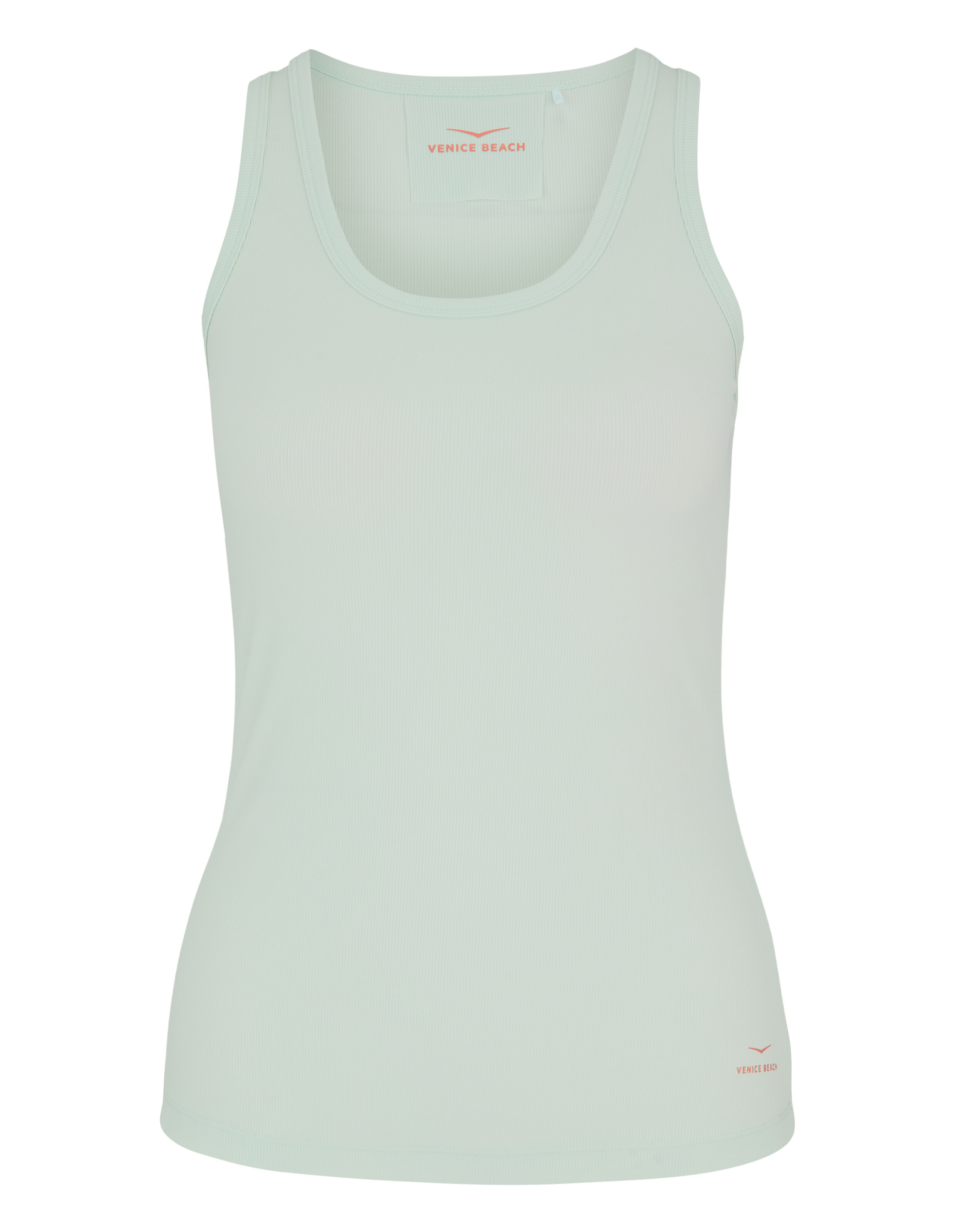 Hellgrünes Venice Beach Brenda Tanktop im gemütlichen, gerippten Casual-Stil.