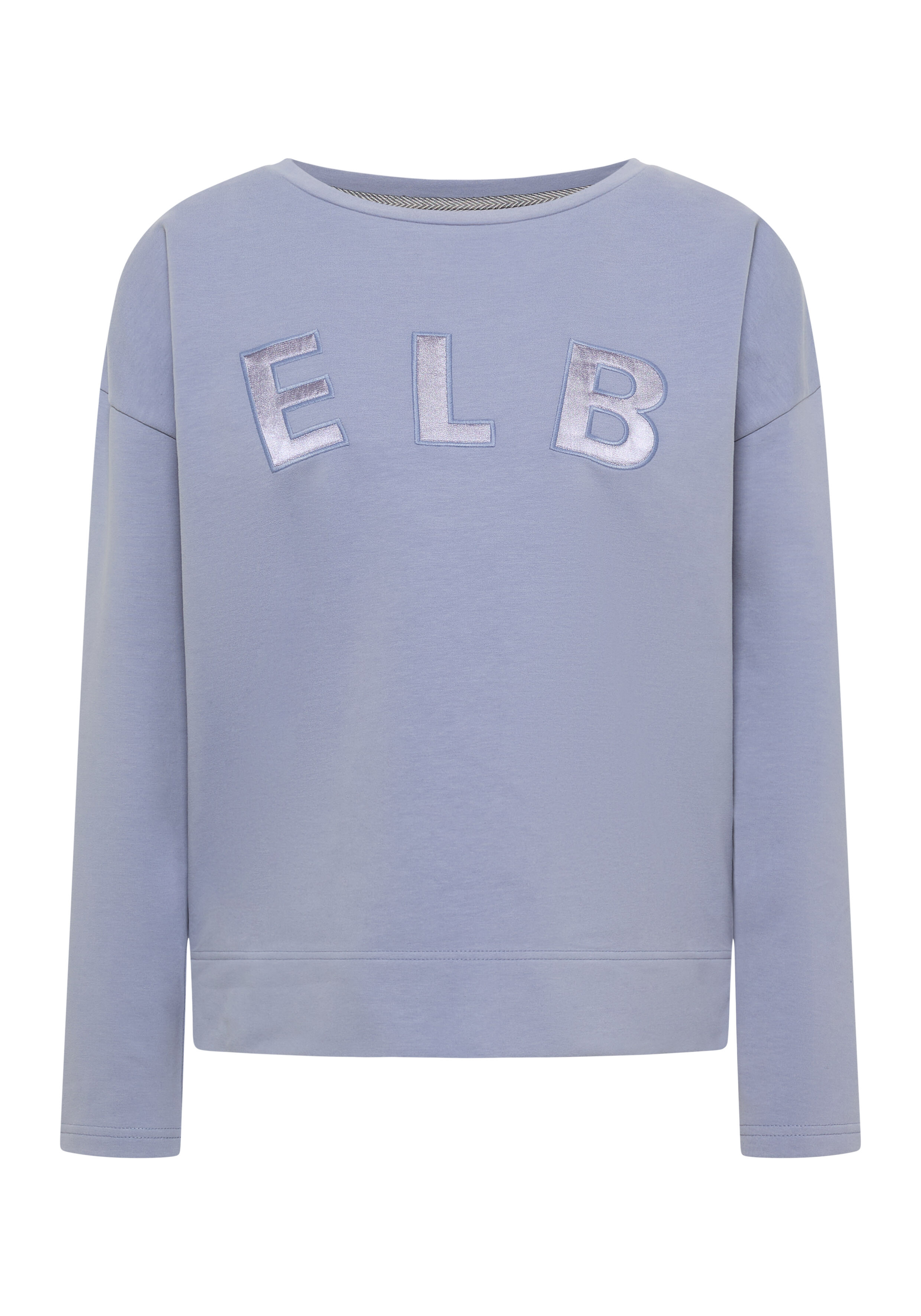 Hellblaues ELBSAND-Sweatshirt mit metallischem ELB-Schriftzug für lässige Loungewear.