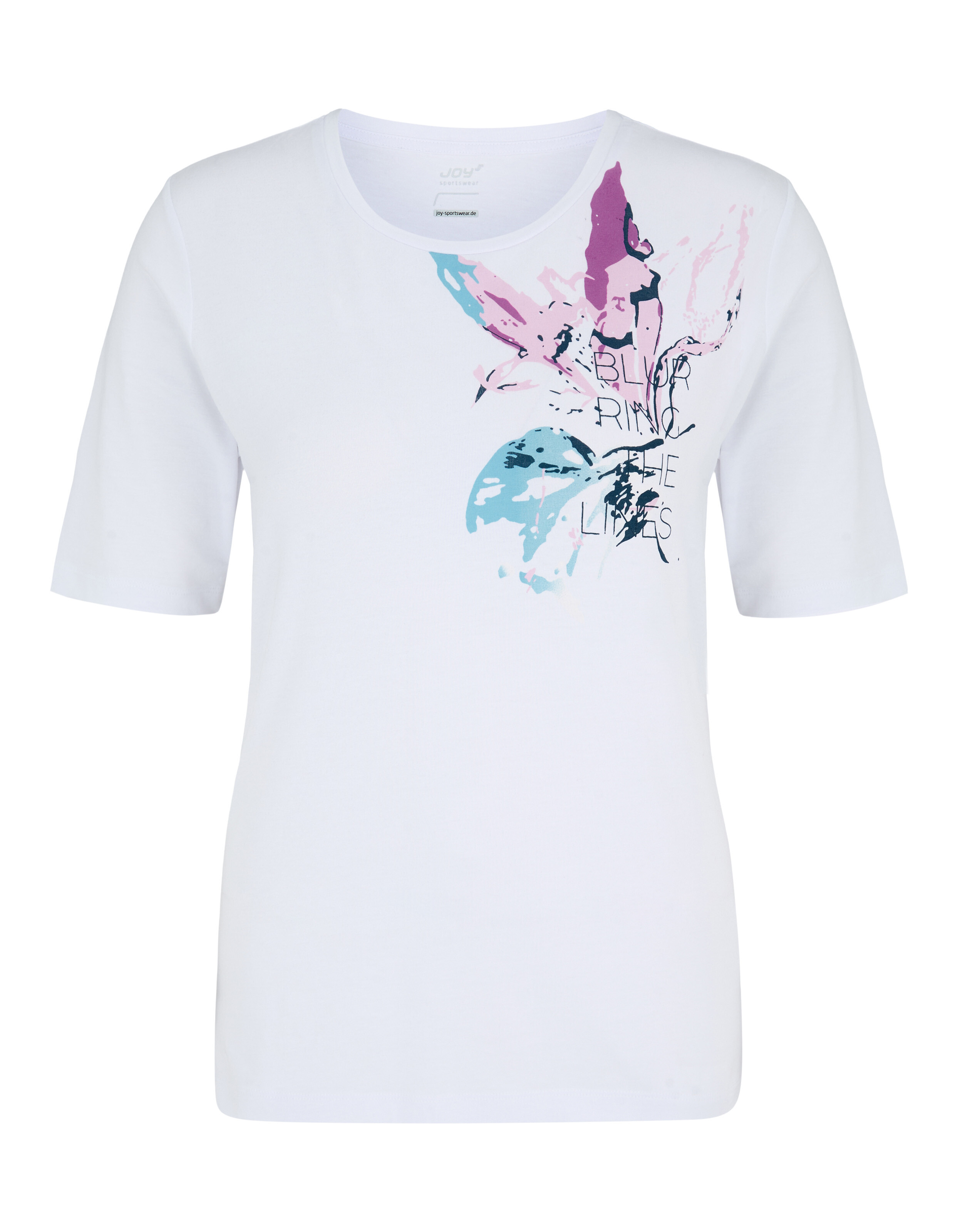 Weißes, lässiges T-Shirt mit floralem Grafikdruck, perfekt für entspannte Ausflüge.