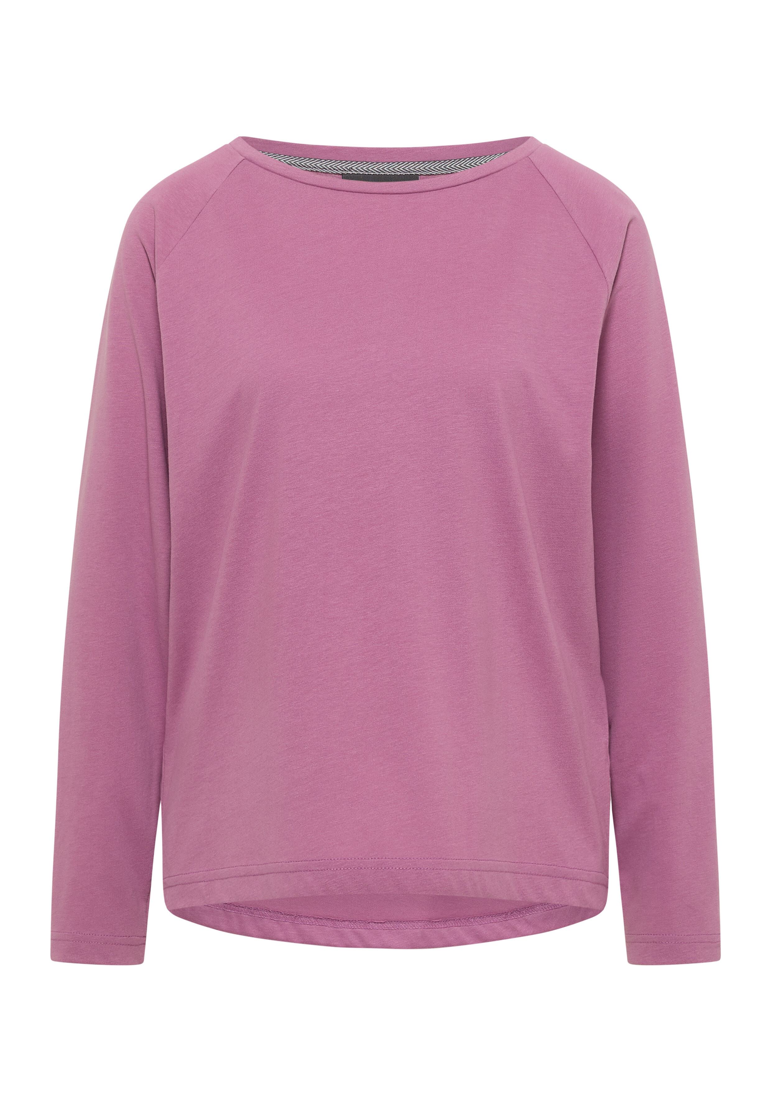 Kuscheliger, langärmliger Freizeitpullover in Mauve mit Rundhalsausschnitt für entspannte Loungewear.