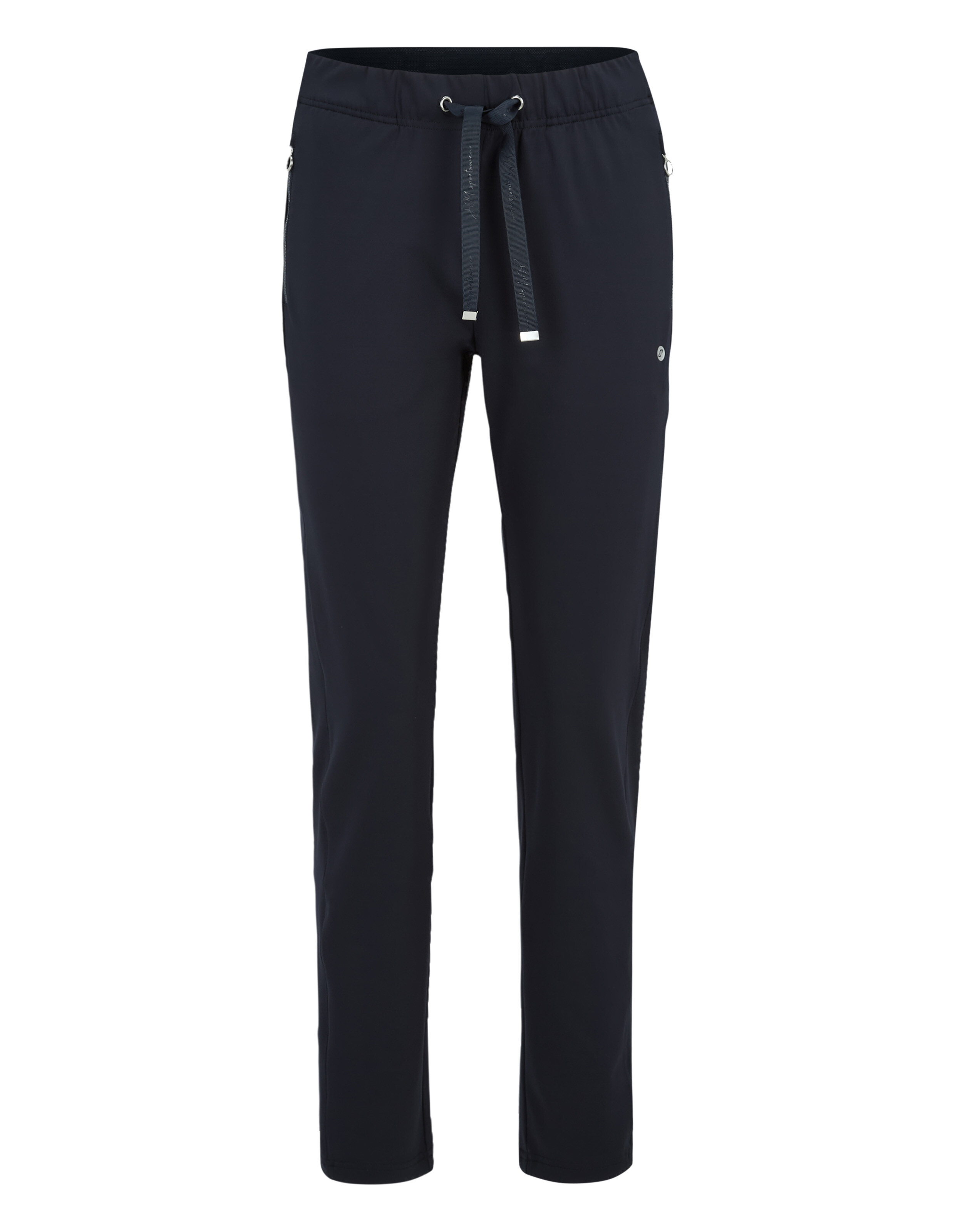 Lässige Lounge-Hose in Dunkelblau mit elastischem Kordelzug in der Taille und Seitentaschen.