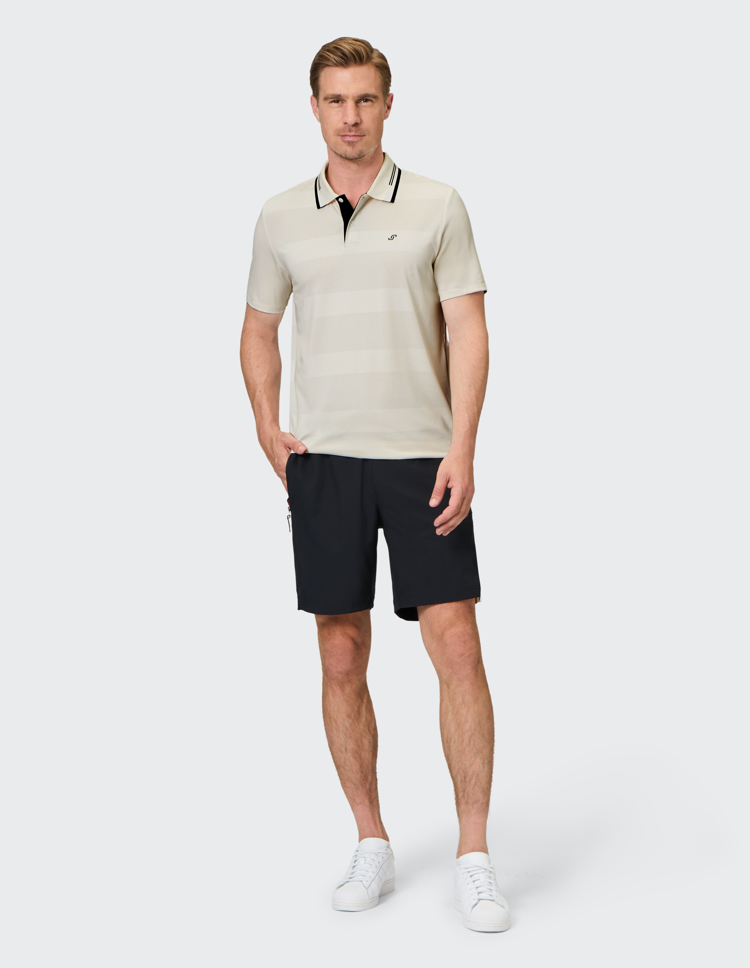 POLOSHIRT JACQ. G-Style von JOY sportswear in oxford beige stripes
