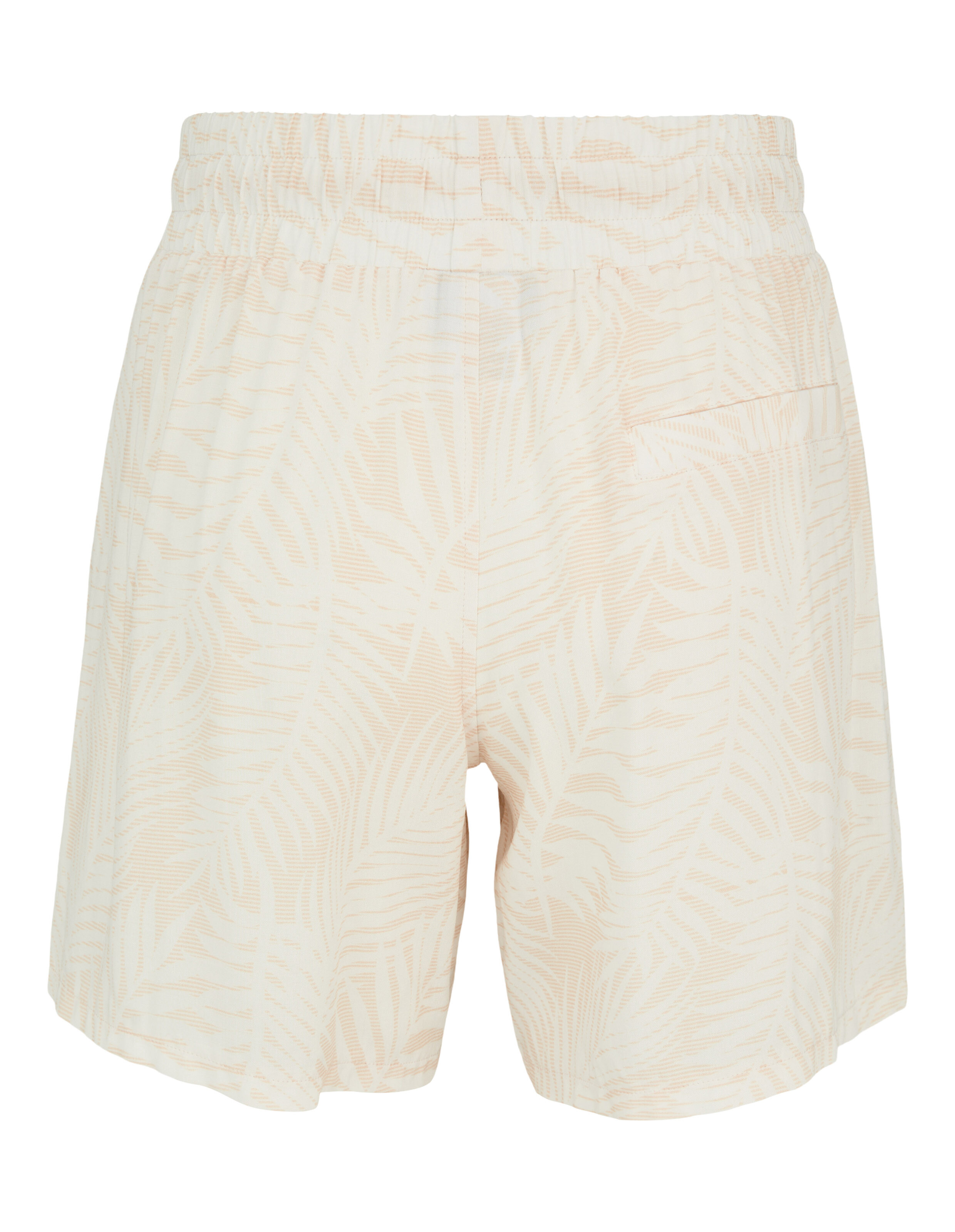 Hellbeige Shorts mit dezentem Palmblattmuster, perfekt zum lässigen Faulenzen.