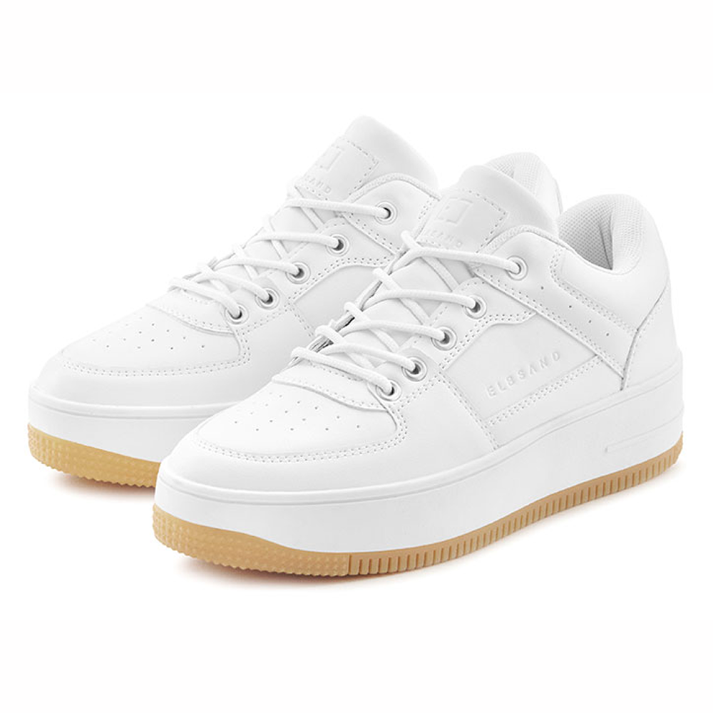 Stylische weiße Freizeit-Sneaker mit Gummisohle, perfekt für den Alltag.