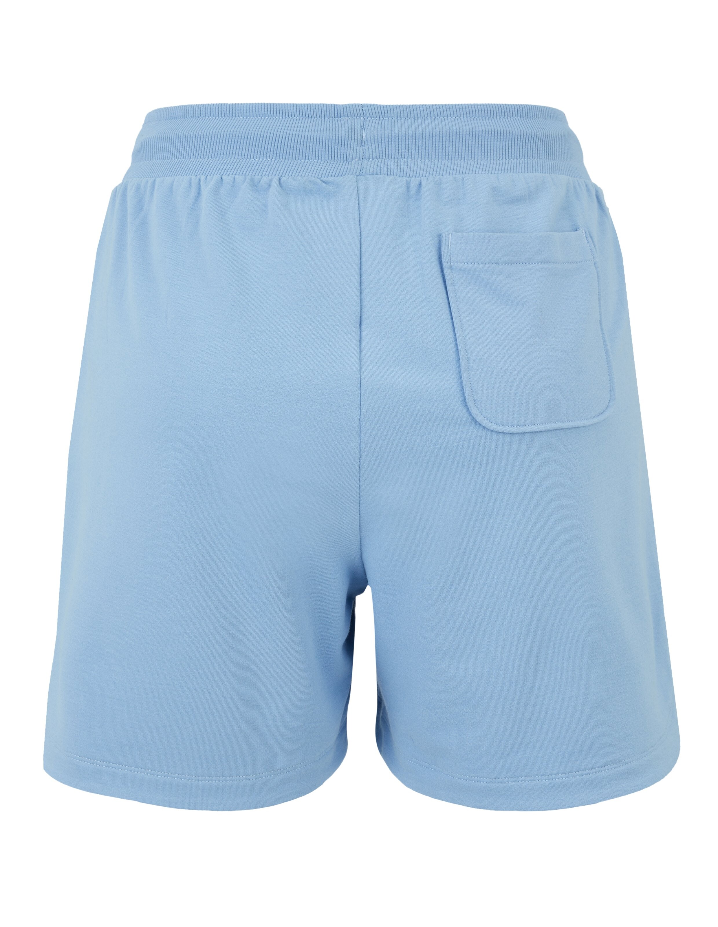 Hellblaue Freizeitshorts mit elastischem Bund und Gesäßtasche.
