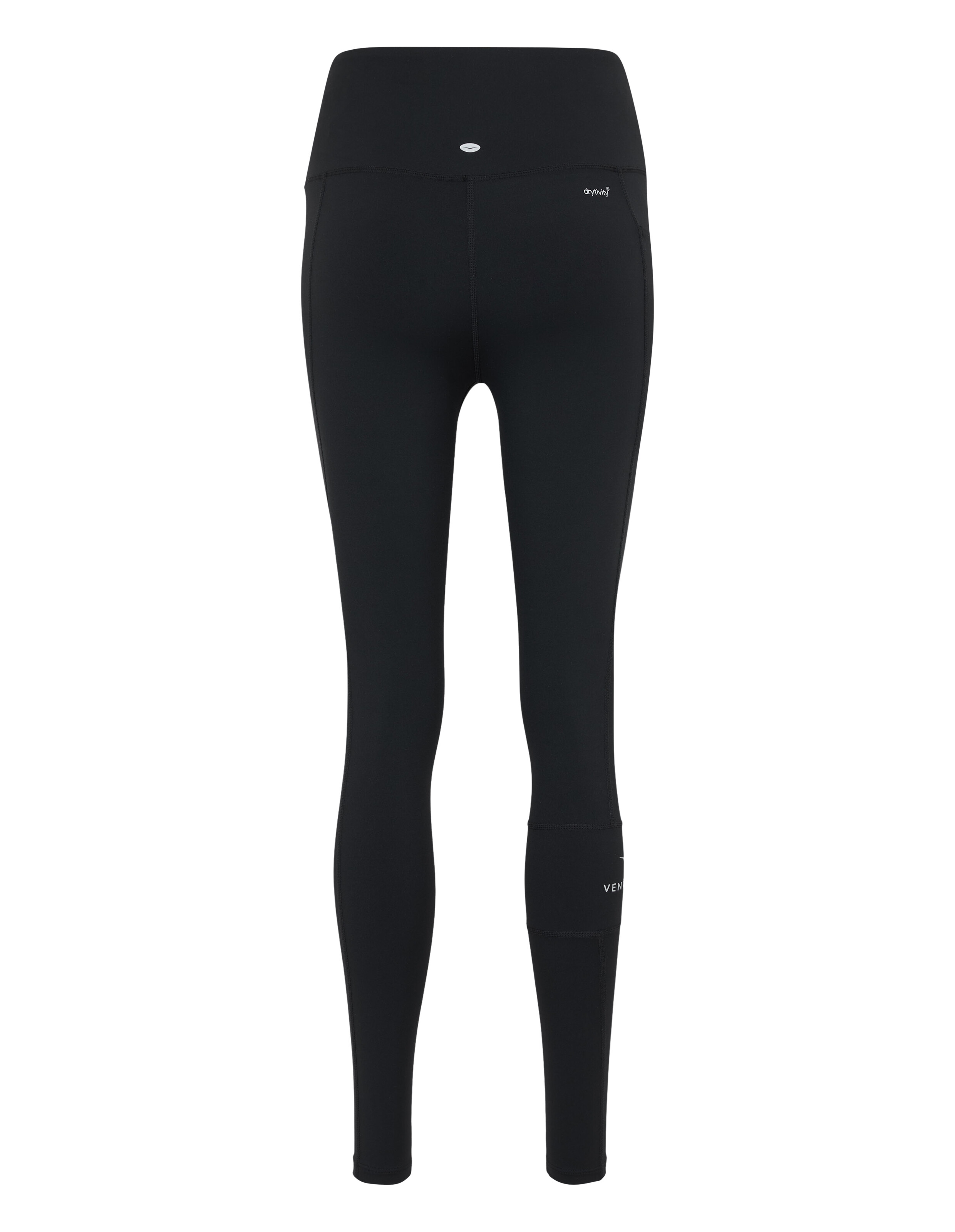 Schwarze Leggings mit hohem Bund und elegantem Design, perfekt für die Freizeit.