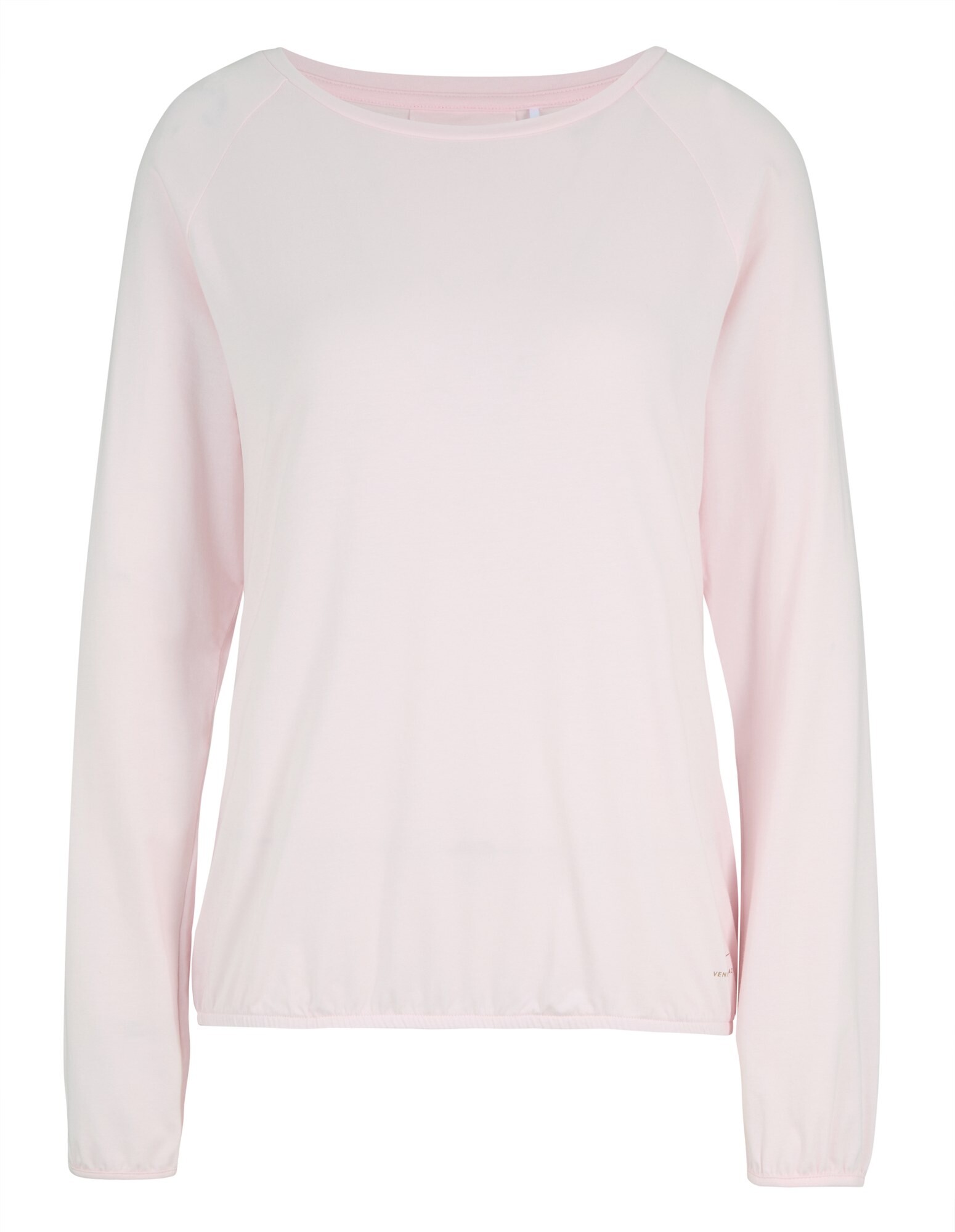 Hellrosa, langärmliges Freizeitoberteil mit entspannter Passform und Rundhalsausschnitt.