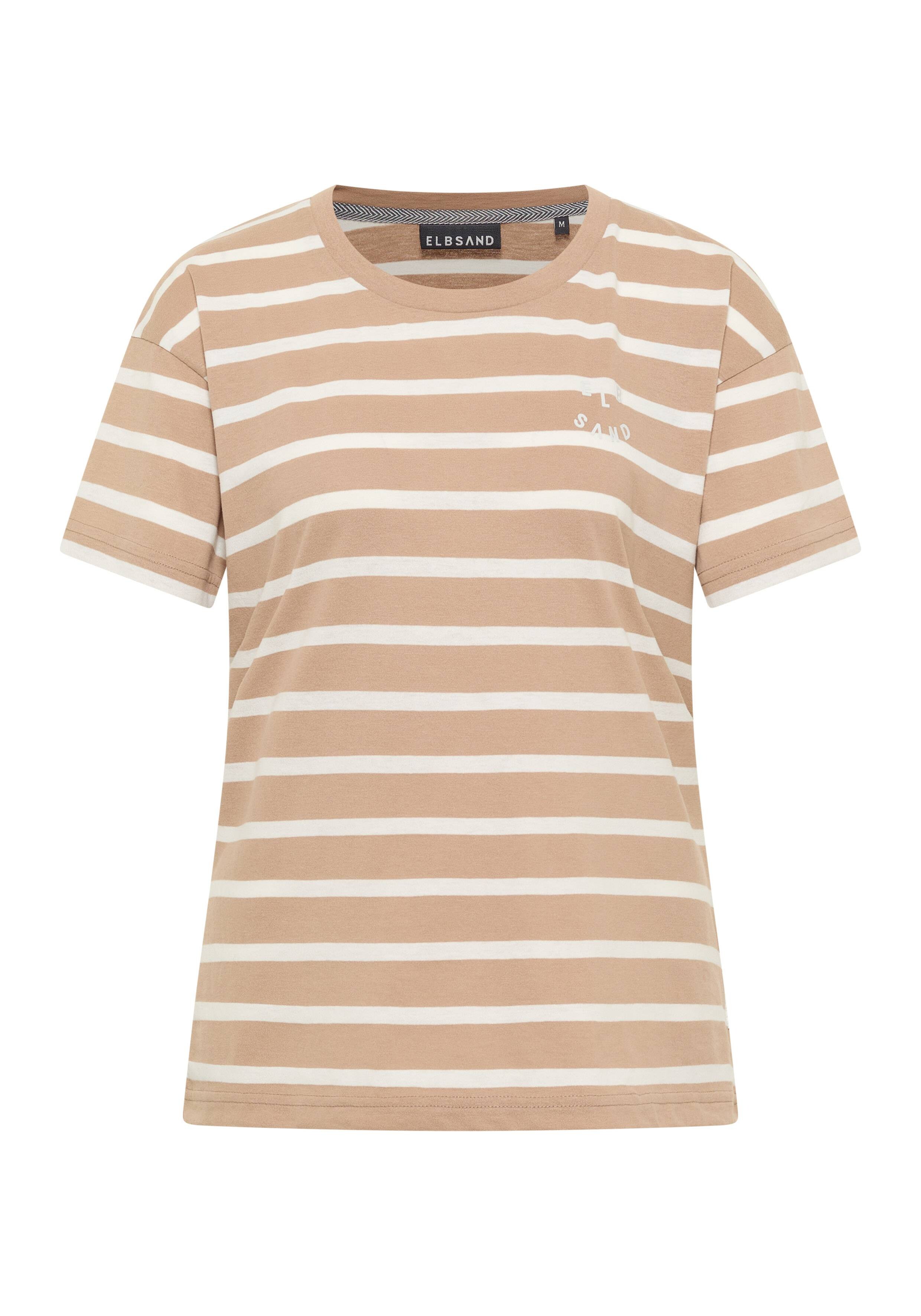 ELBSAND Uumi T-shirt Nougat_ Cloud White_ stripe