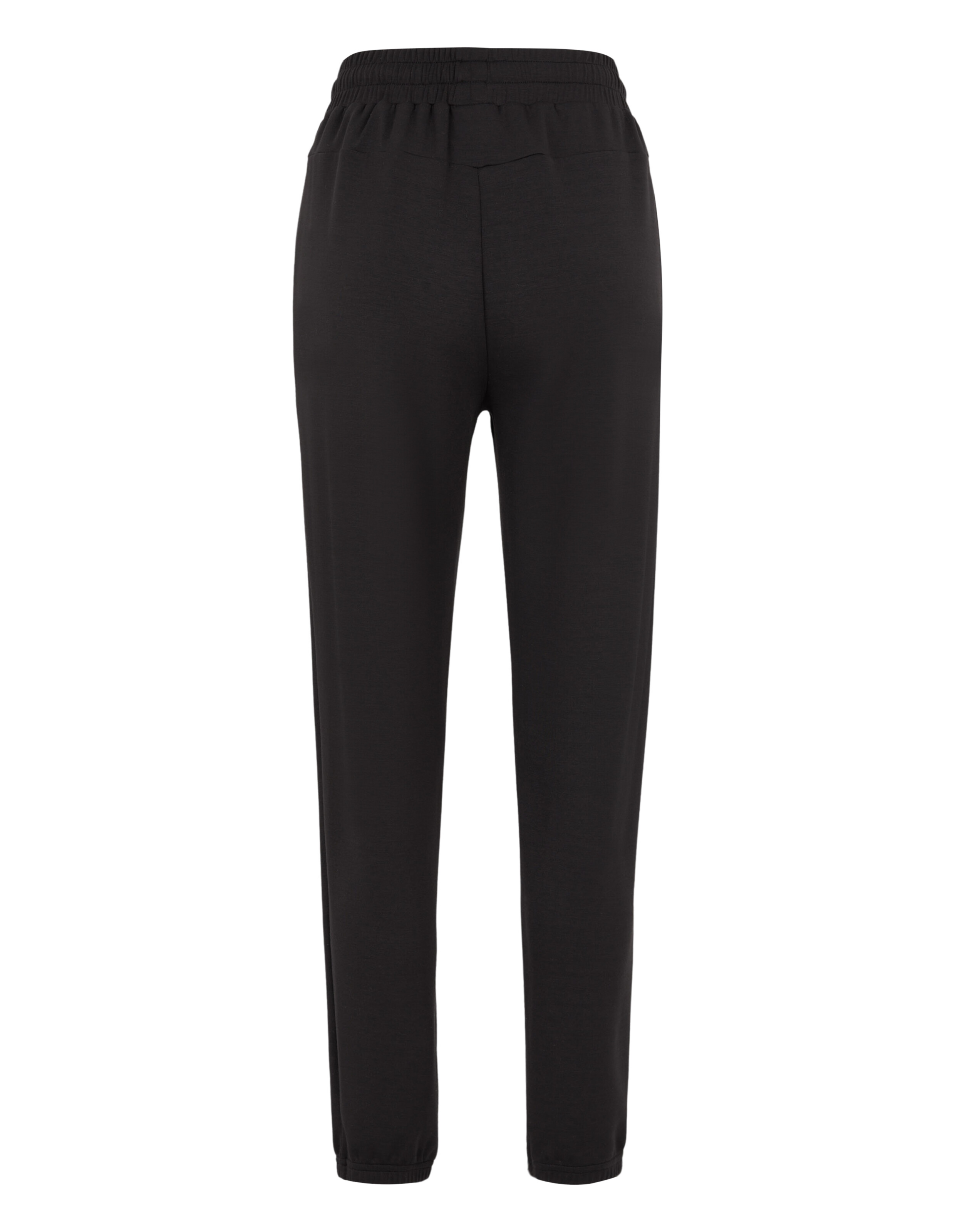 Rückansicht der schwarzen Venice Beach Jogginghose Elaine mit elastischem Bund.