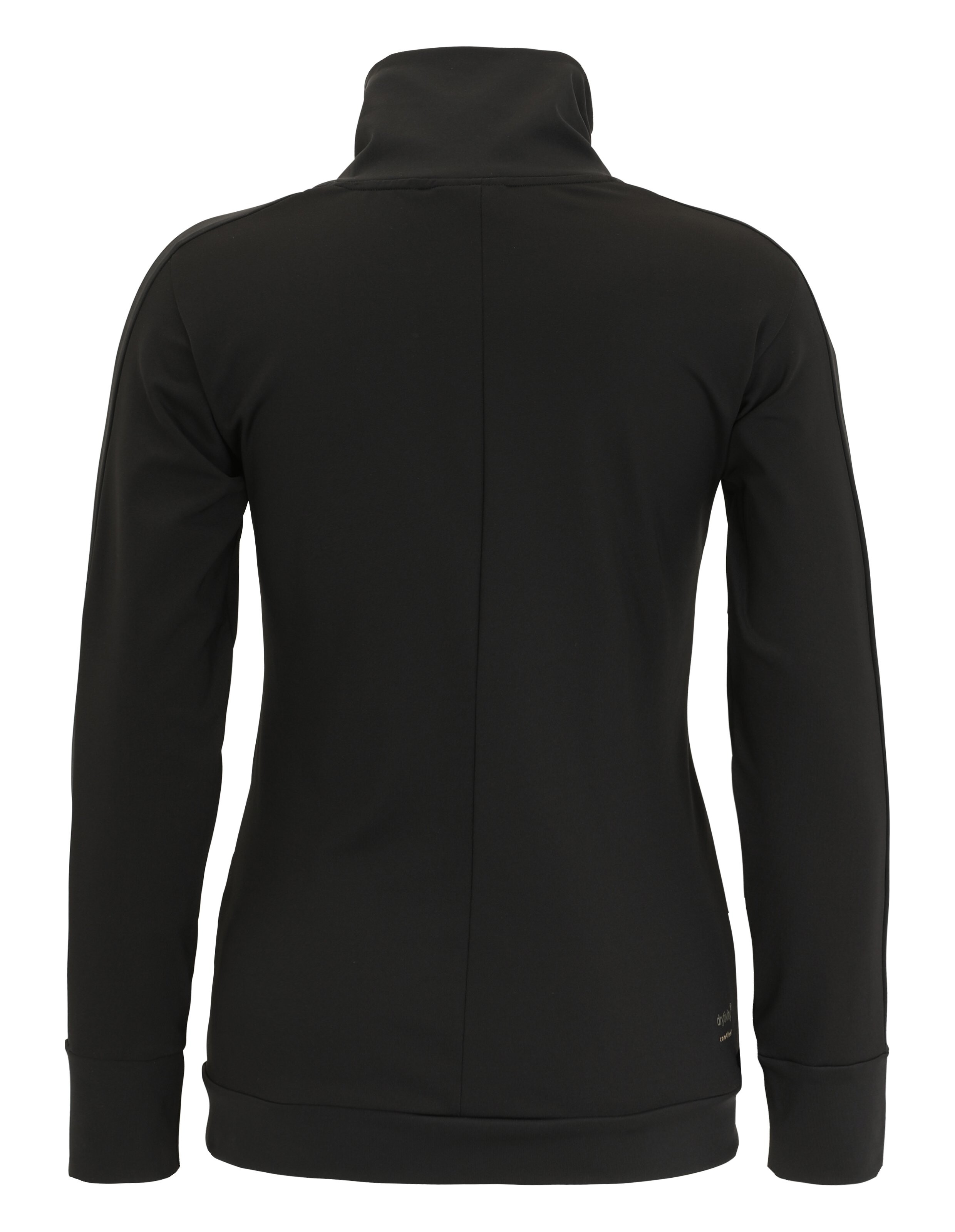 Rückansicht einer schwarzen Venice Beach Meylin Funktionsjacke mit hohem Kragen.