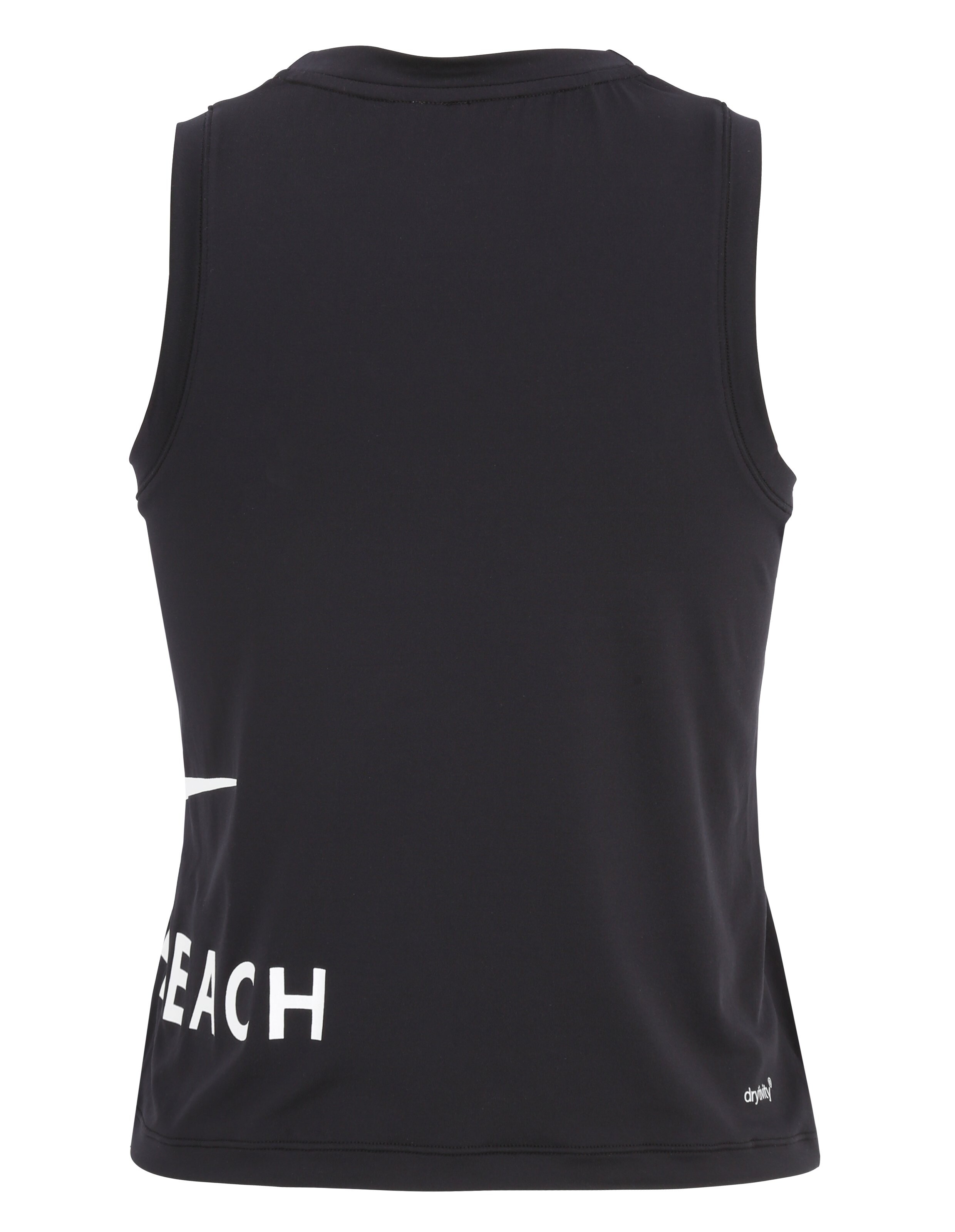 Schwarzes, ärmelloses, lässiges Tanktop mit weißem Grafikdruck für bequeme Lounge-Kleidung.