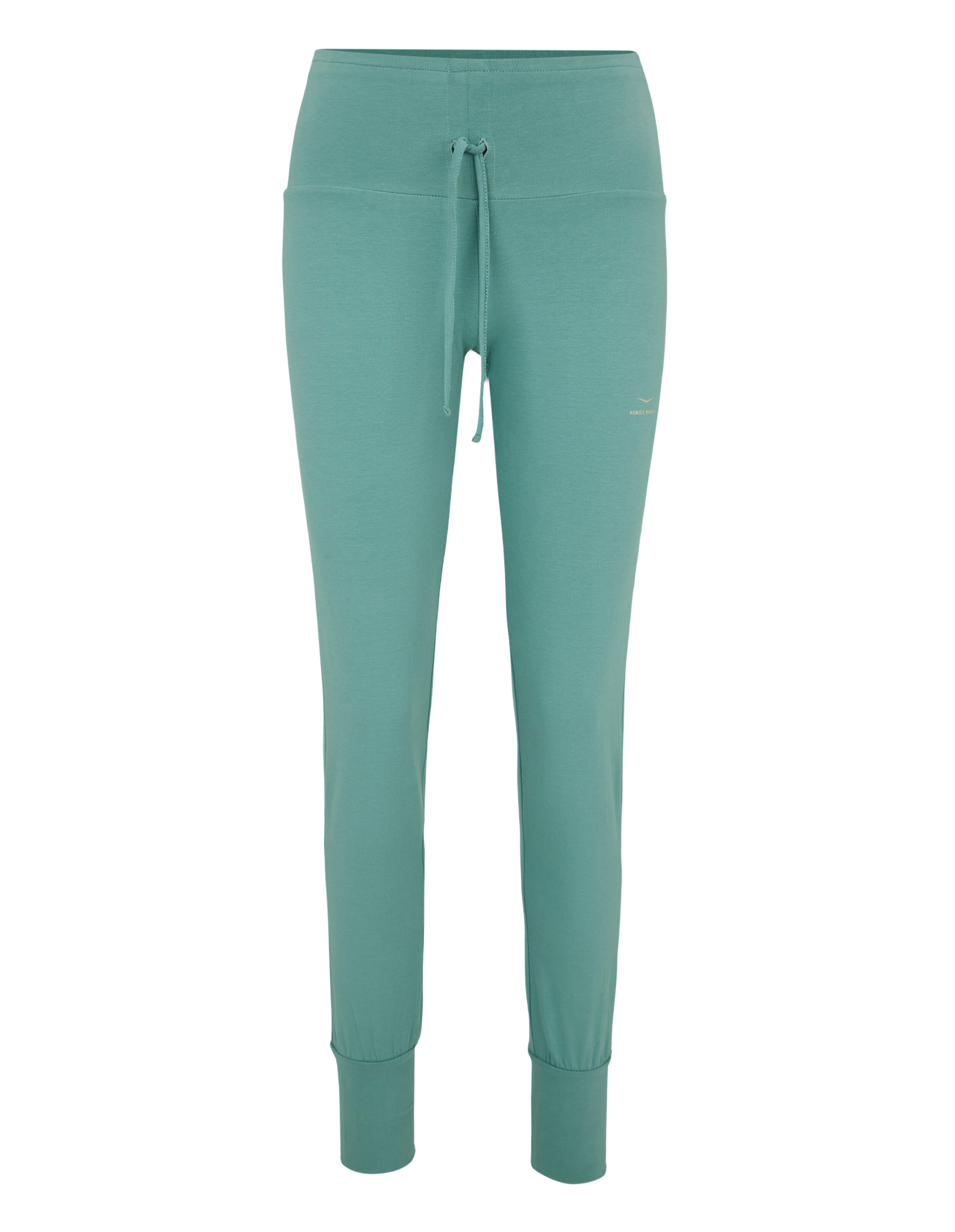 Hellblaue Jogginghose mit Kordelzug in der Taille und anliegenden Bündchen für Freizeitkleidung.