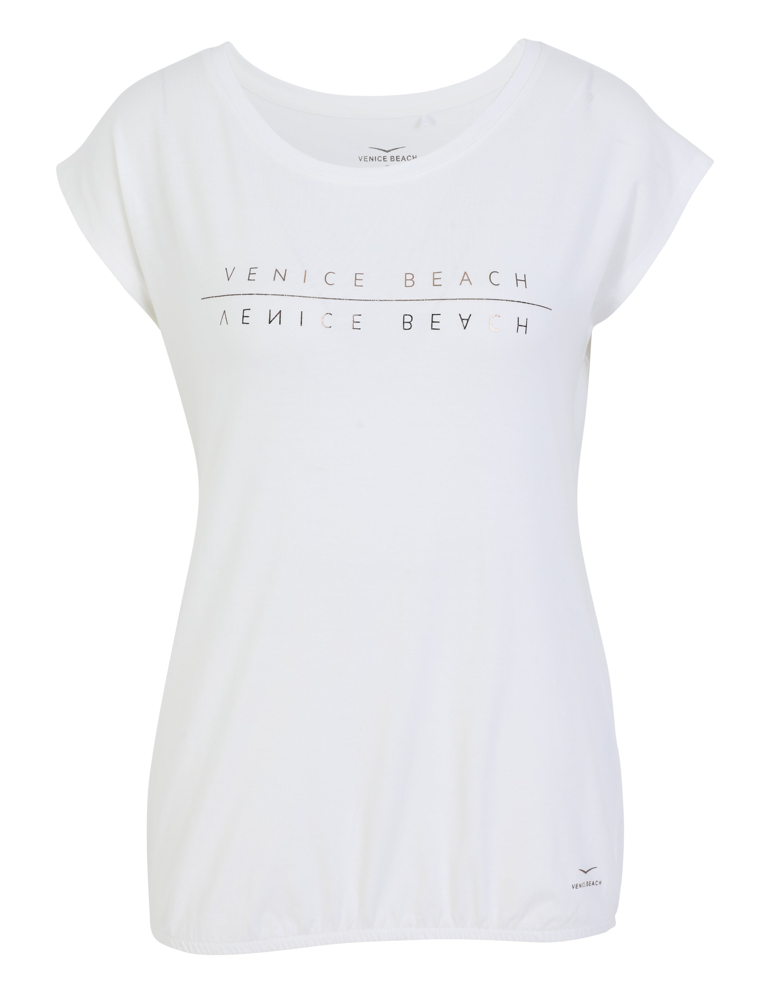 Weißes, lässiges T-Shirt mit „Venice Beach“-Aufdruck, perfekt für entspannte Ausflüge.