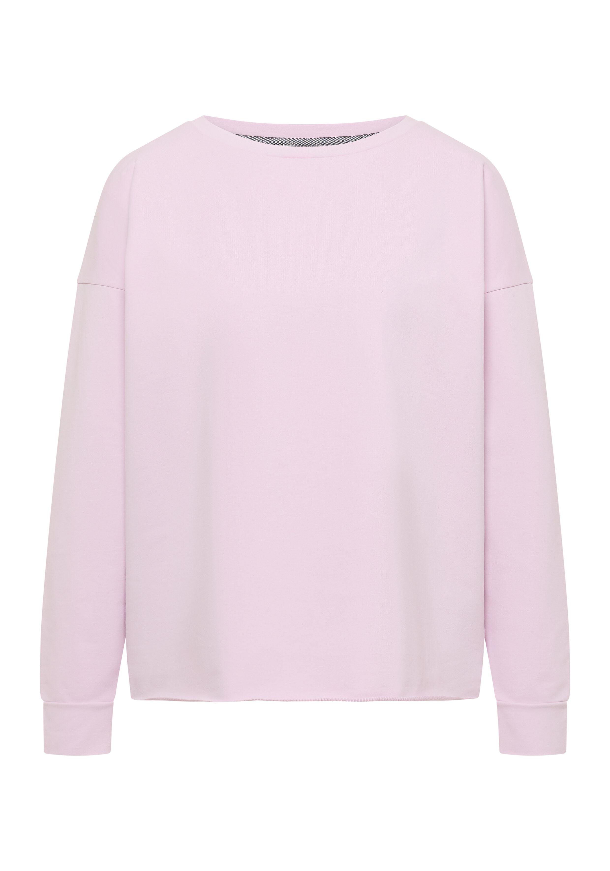 Hellrosa, lässiges Langarm-Sweatshirt mit entspannter Passform für bequeme Loungewear.