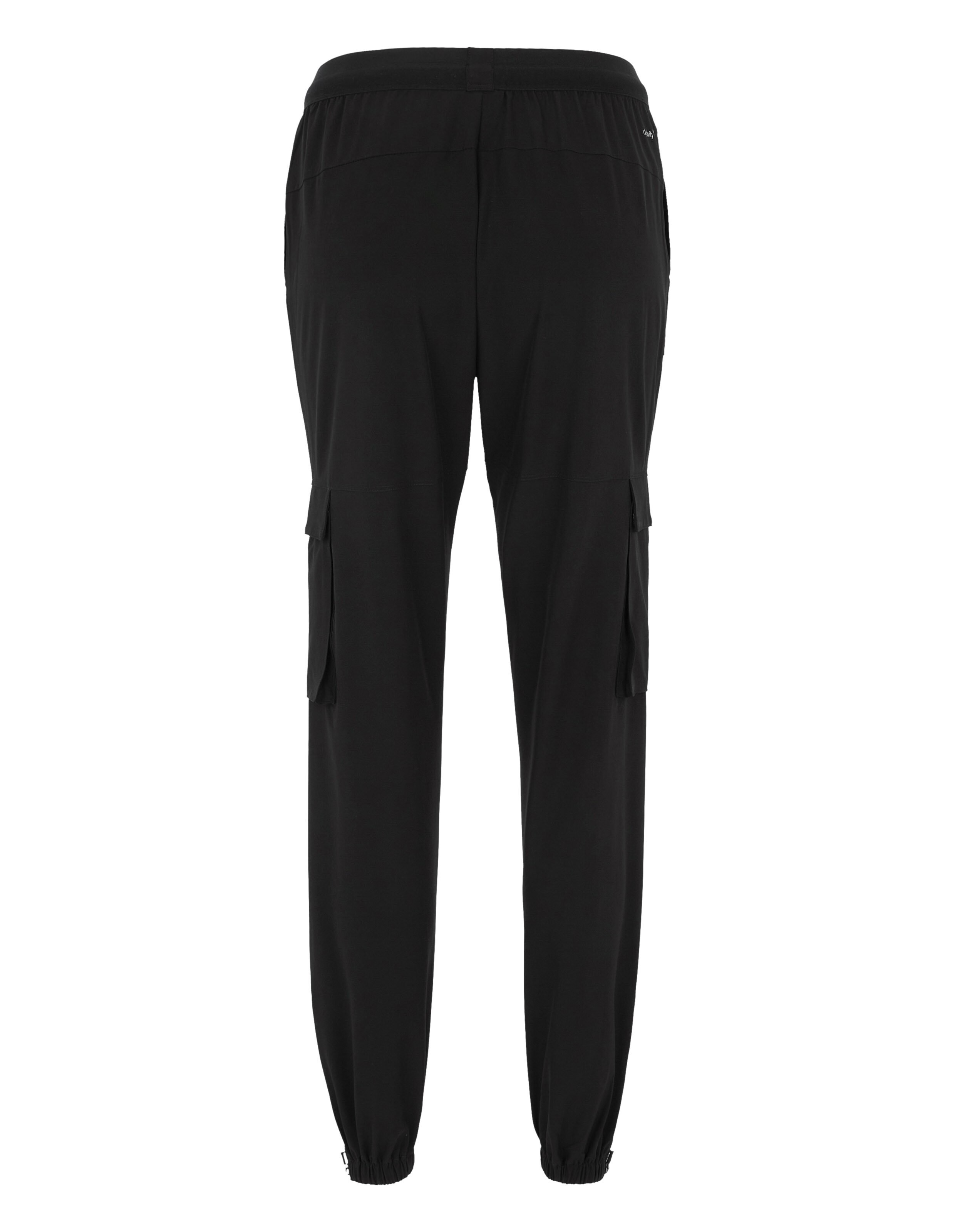 Schwarze, lässige Jogginghose mit elastischem Bund und Seitentaschen.